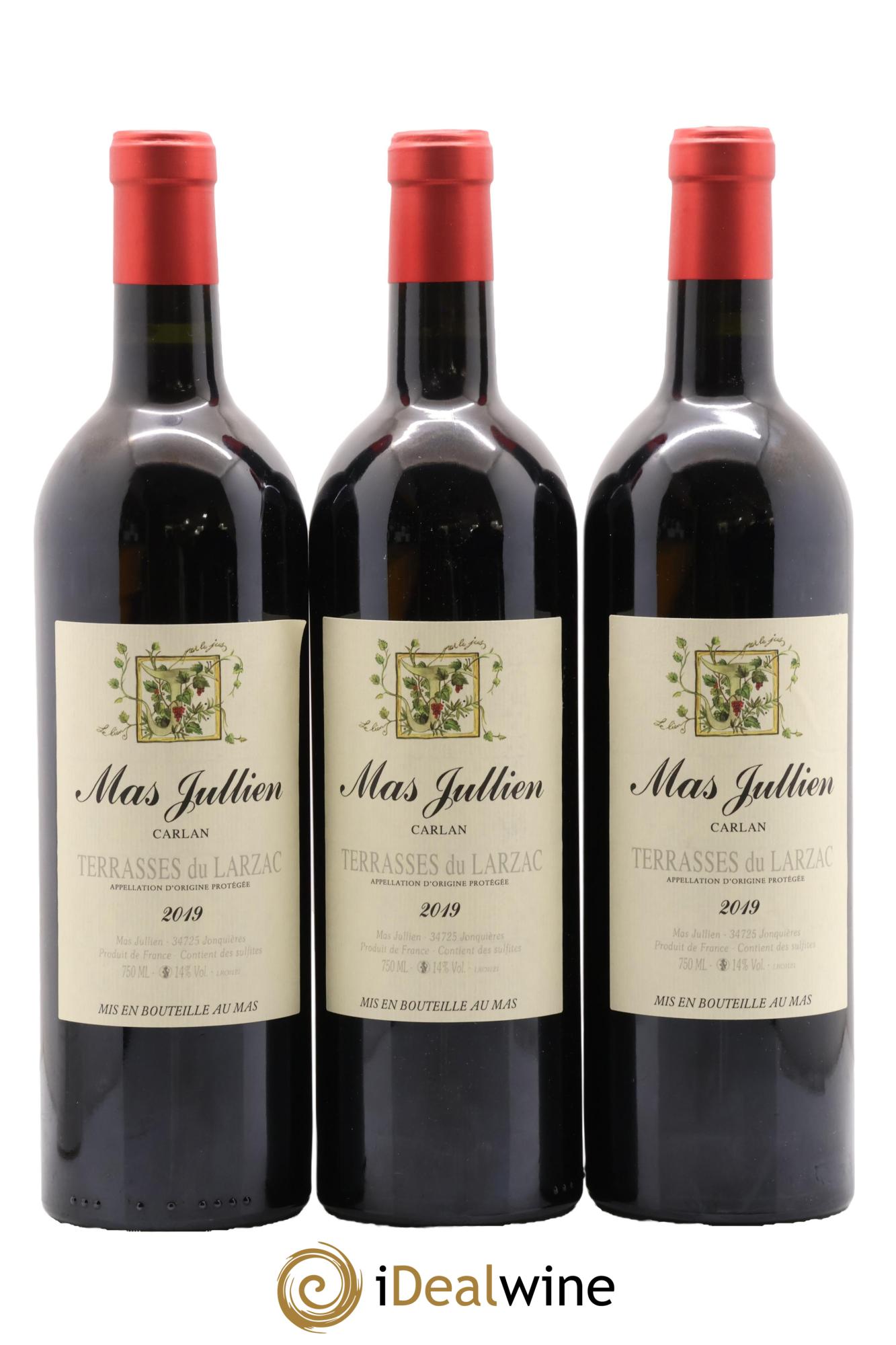 Terrasses du Larzac Mas Jullien Carlan Olivier Jullien 2019 - Lot of 3 bottles - 0