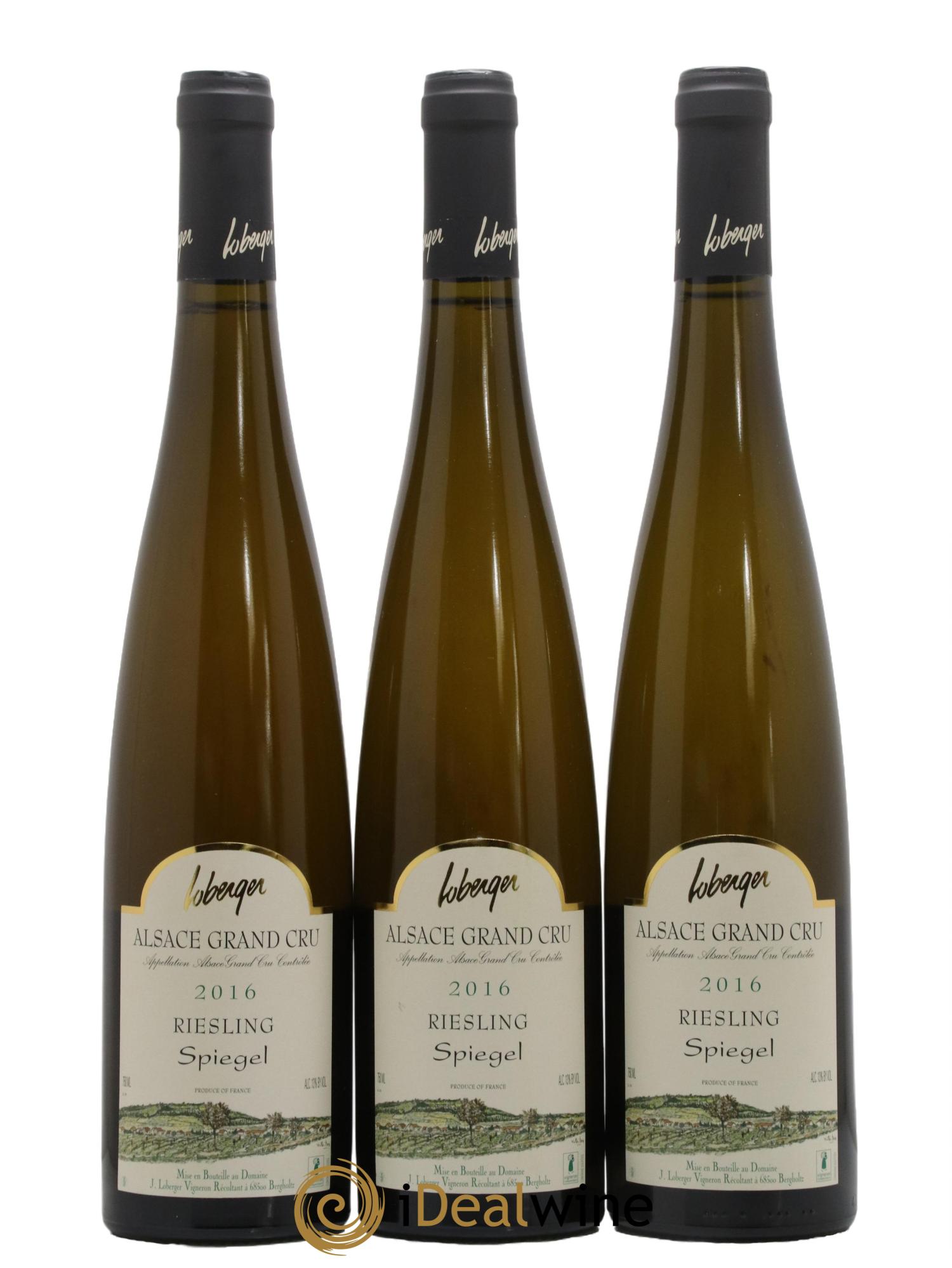 Alsace Riesling Grand Cru Spiegel Domaine Loberger 2016 - Lot de 3 bouteilles - 0