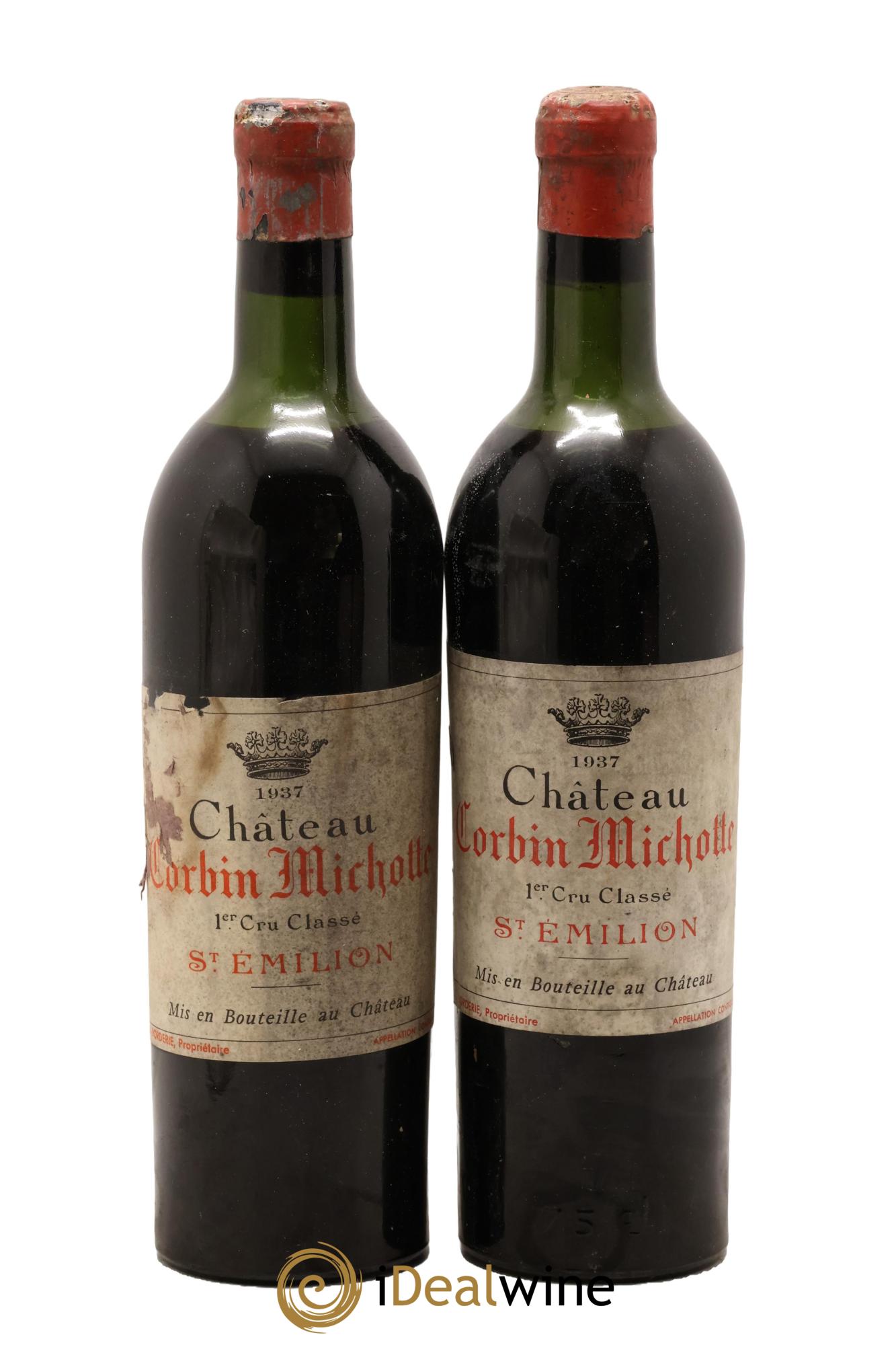 Château Corbin Michotte Grand Cru Classé 1937 - Lot of 2 bottles - 0