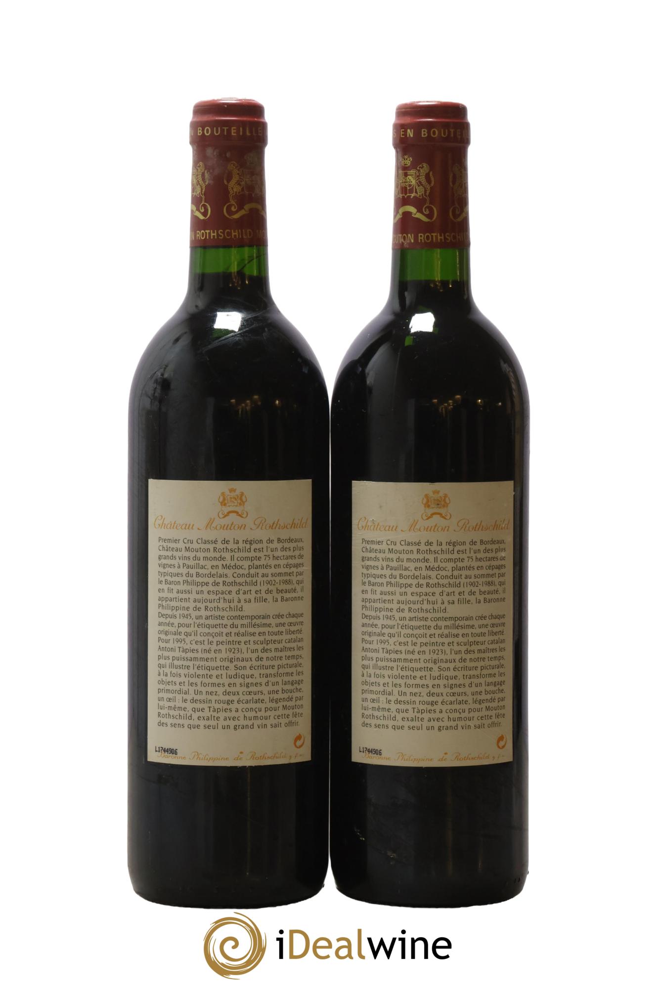 Château Mouton Rothschild 1er Grand Cru Classé 1995 - Lot of 2 bottles - 1