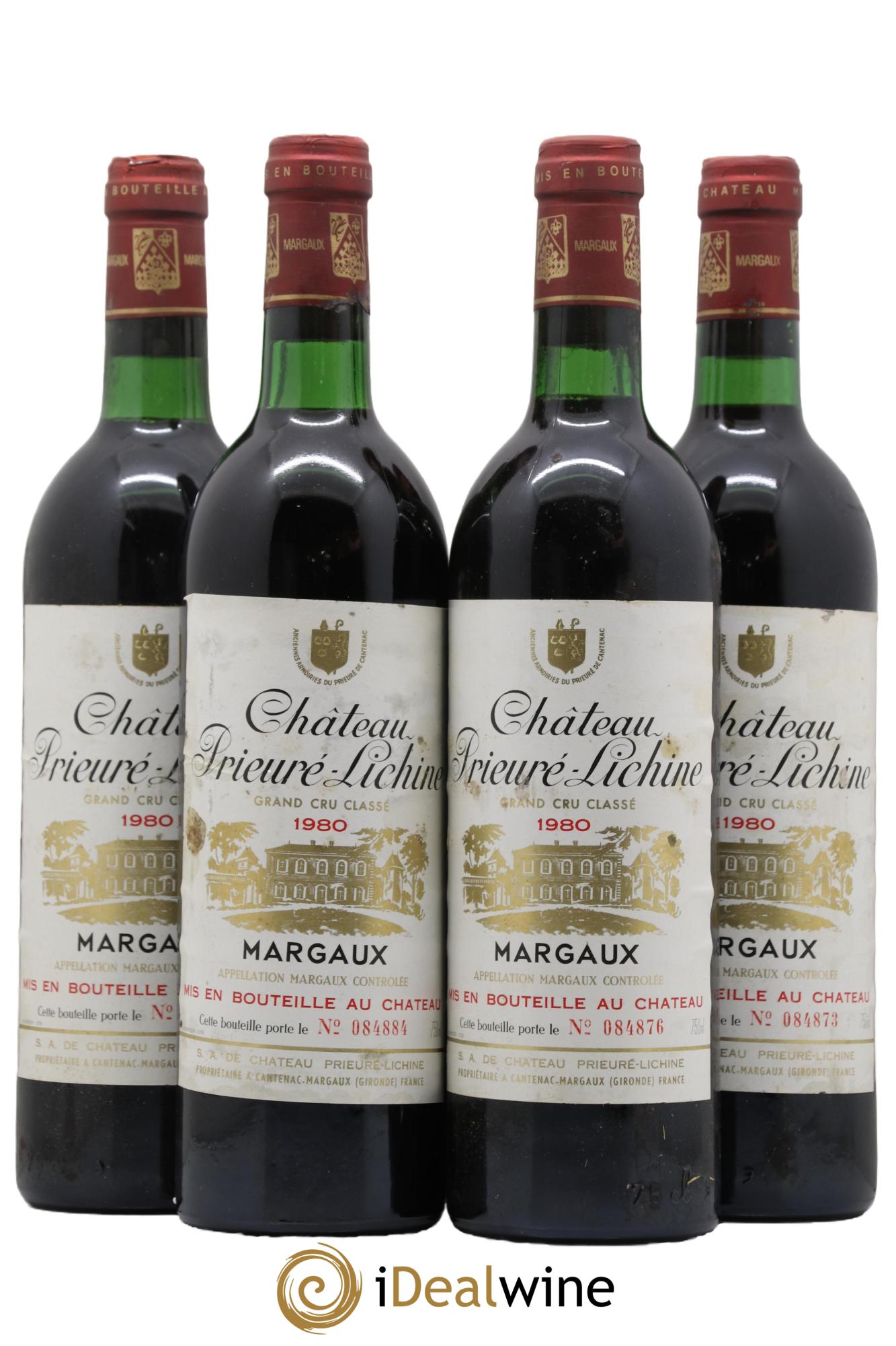 Château Prieuré Lichine 4ème Grand Cru Classé 1980 - Lot de 4 bouteilles - 0