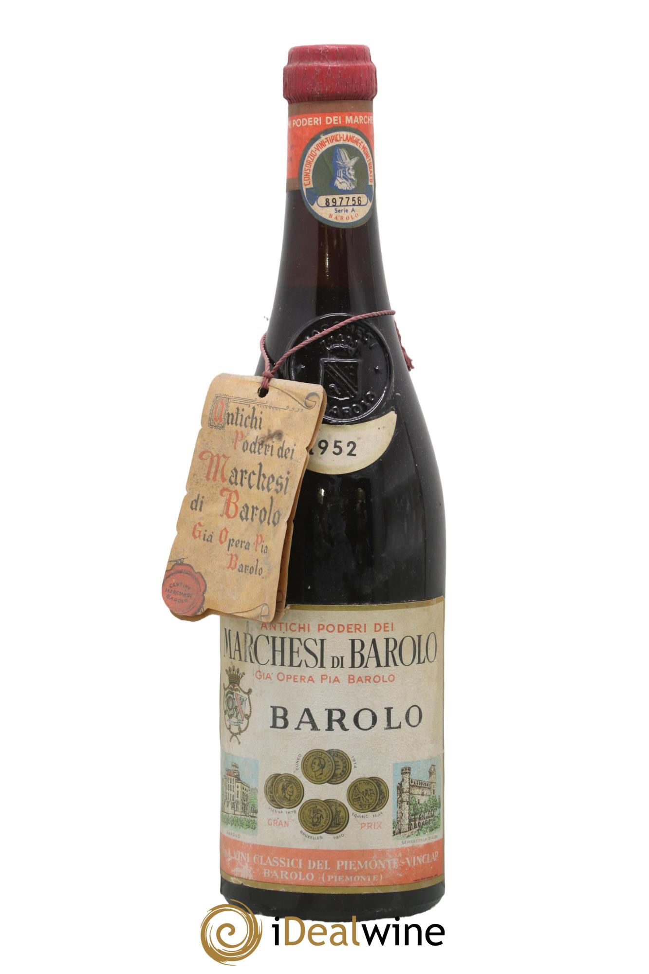 Barolo DOCG Marchesi di Barolo 1952 - Lot de 1 bouteille - 0