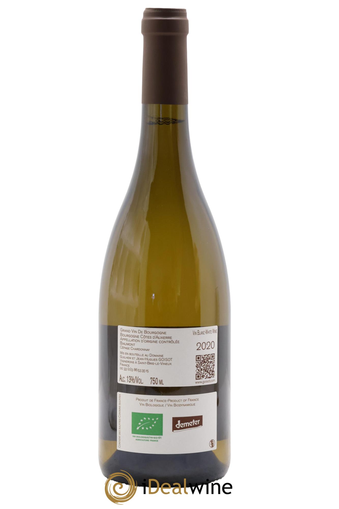 Bourgogne Côtes d'Auxerre Biaumont Goisot 2020 - Posten von 1 Flasche - 1
