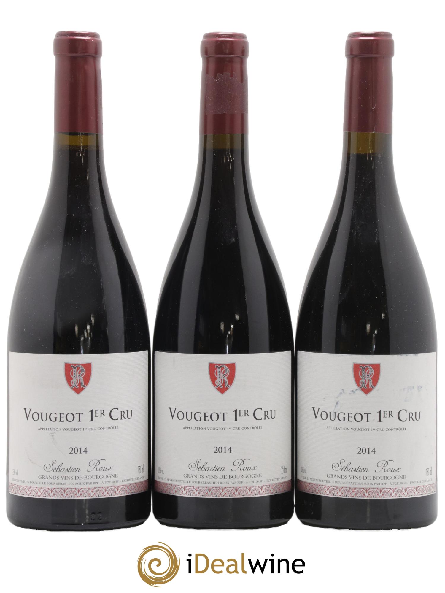 Vougeot 1er Cru Sébastien Roux 2014 - Lotto di 3 bottiglie - 0