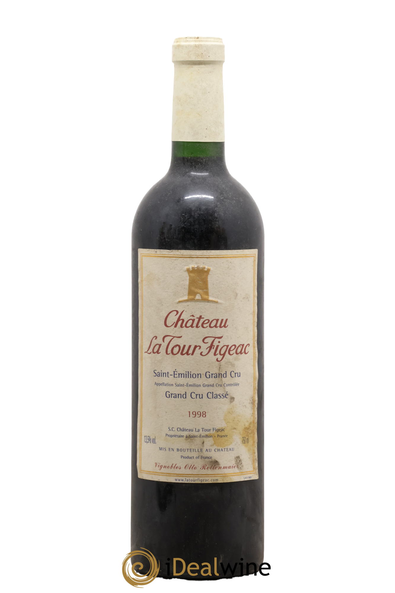 Château la Tour Figeac Grand Cru Classé 1998 - Lot of 1 bottle - 0