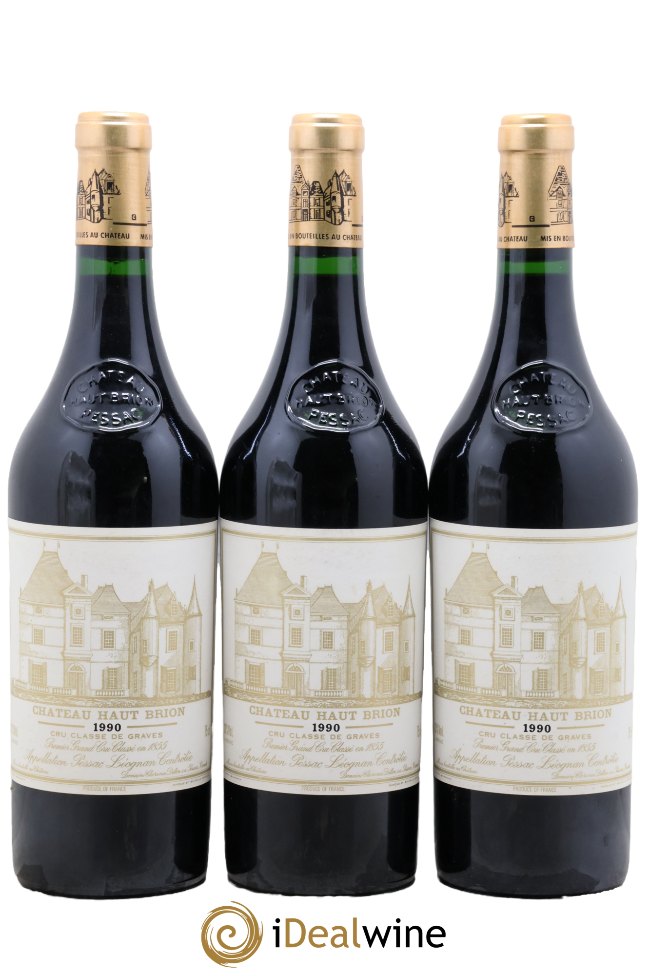 Château Haut Brion 1er Grand Cru Classé 1990 - Lot de 3 bouteilles - 0
