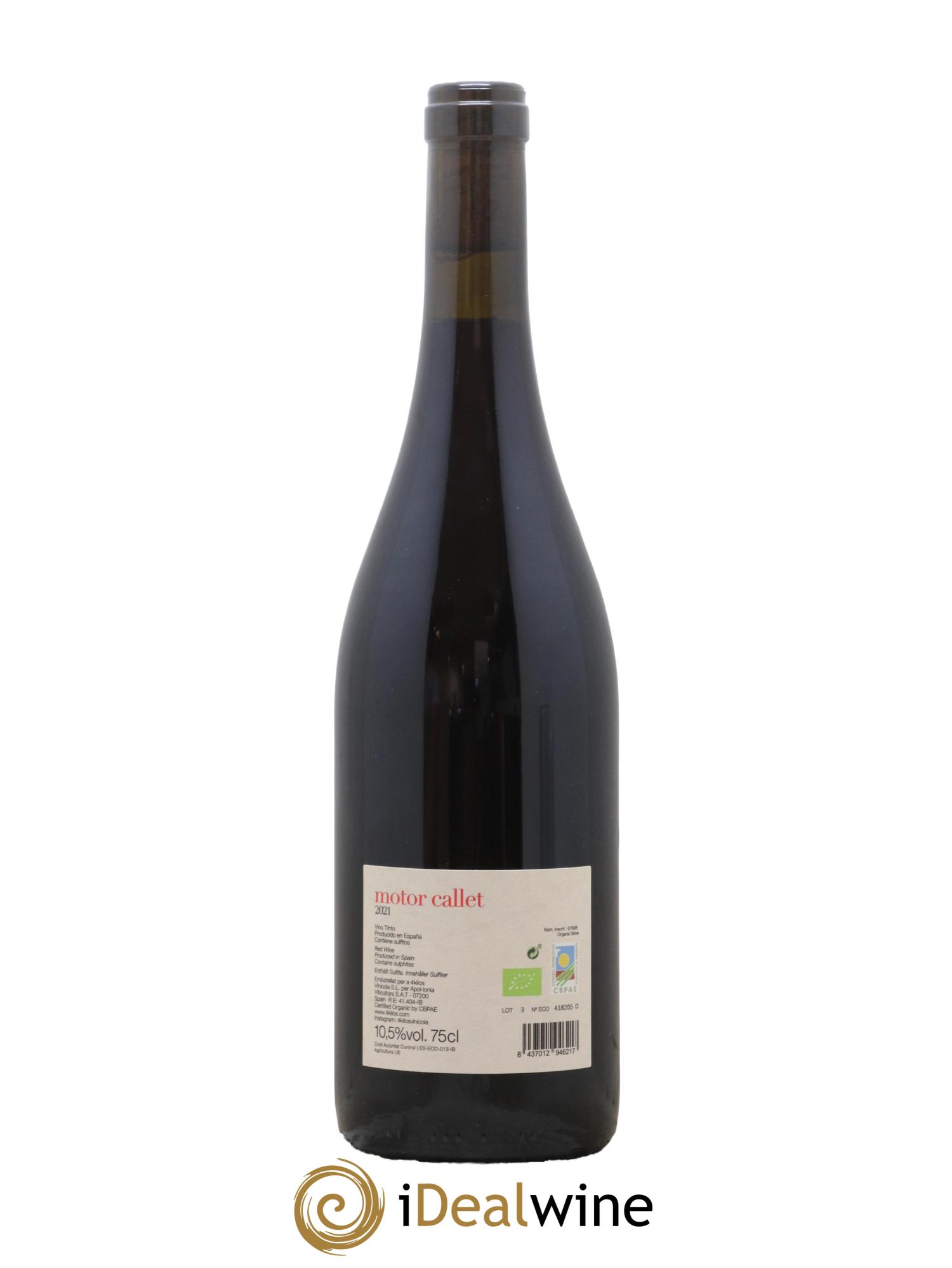 Vino de la Tierra de Mallorca Motor Callet 4 Kilos Vinícola 2021 - Posten von 1 Flasche - 1