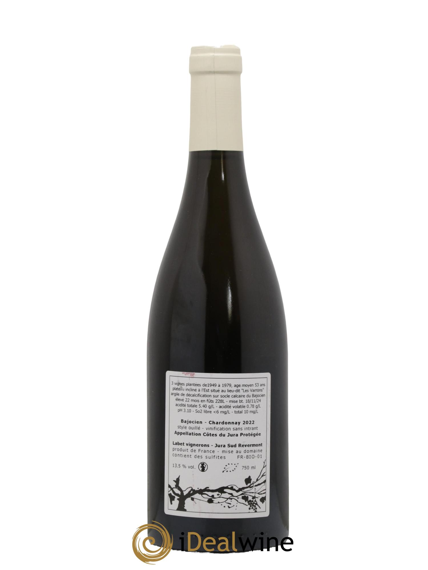 Côtes du Jura Chardonnay Bajocien Romain - Julien  - Charline Labet 2022 - Lot de 1 bouteille - 1