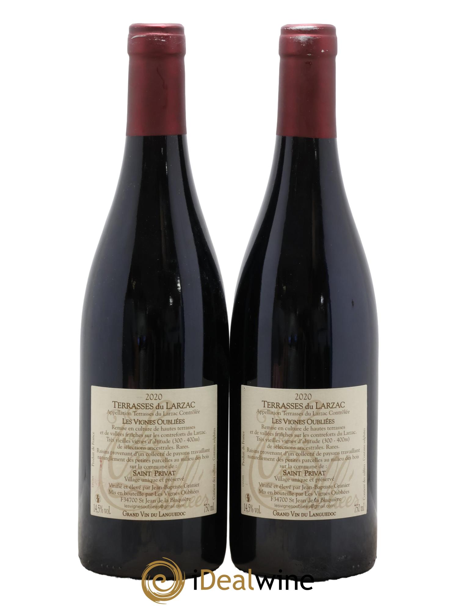 Terrasses du Larzac Les Vignes Oubliées Jean-Baptiste Granier 2020 - Lot de 2 bouteilles - 1