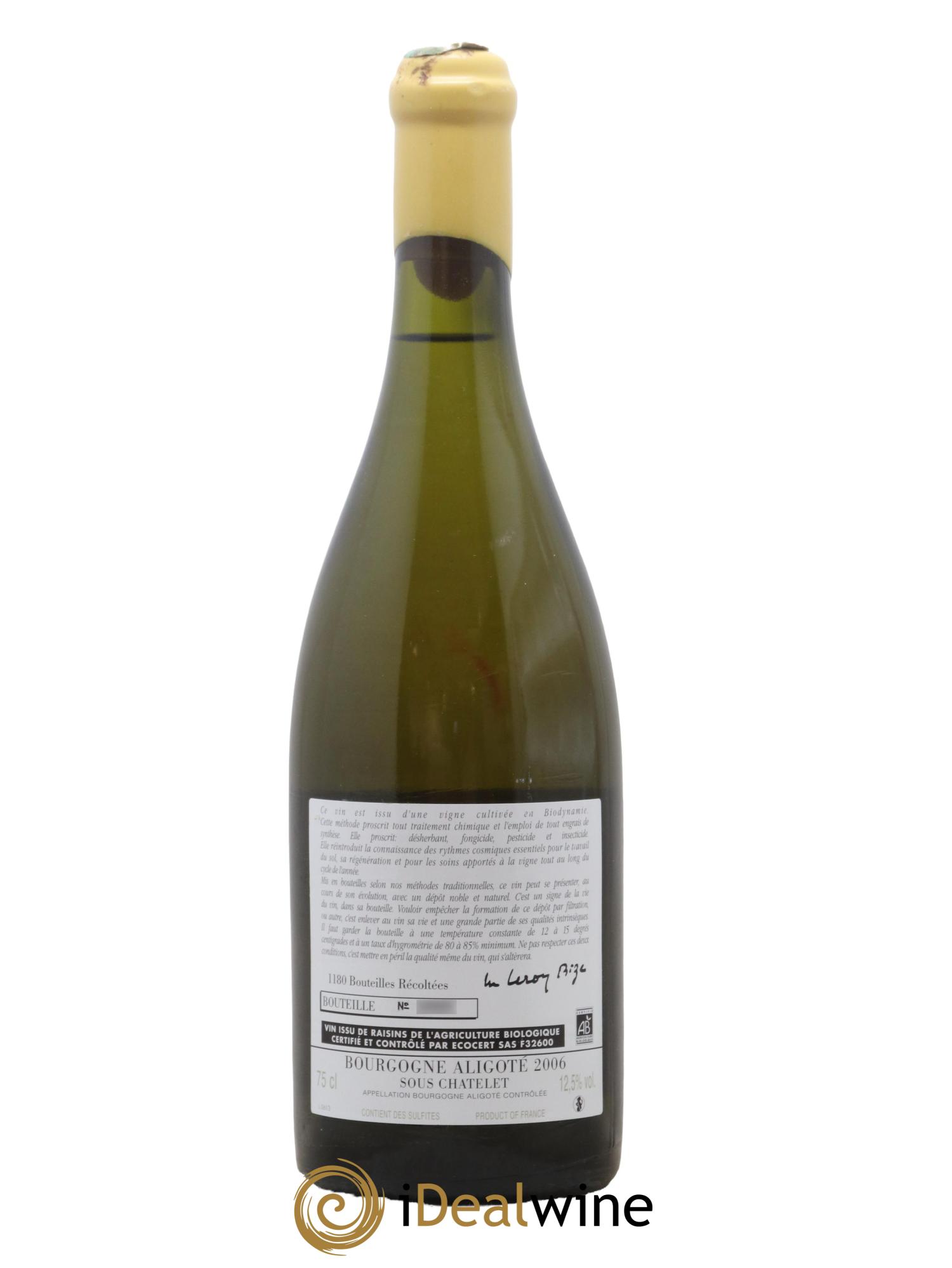 Bourgogne Aligoté Sous Chatelet d'Auvenay (Domaine) 2006 - Lot de 1 bouteille - 1