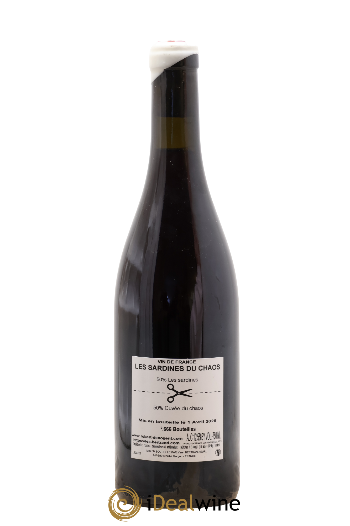 Vin de France Les Sardines du Chaos Yann Bertrand et Robert Denogent - Lot of 1 bottle - 1