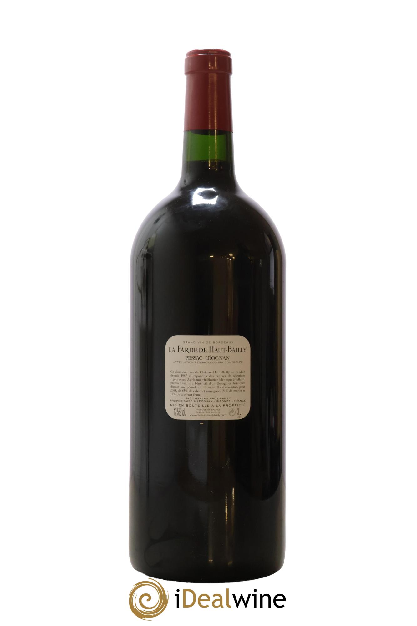 Haut Bailly II (Anciennement La Parde de Haut-Bailly) Second Vin 2003 - Lot de 1 double magnum - 2