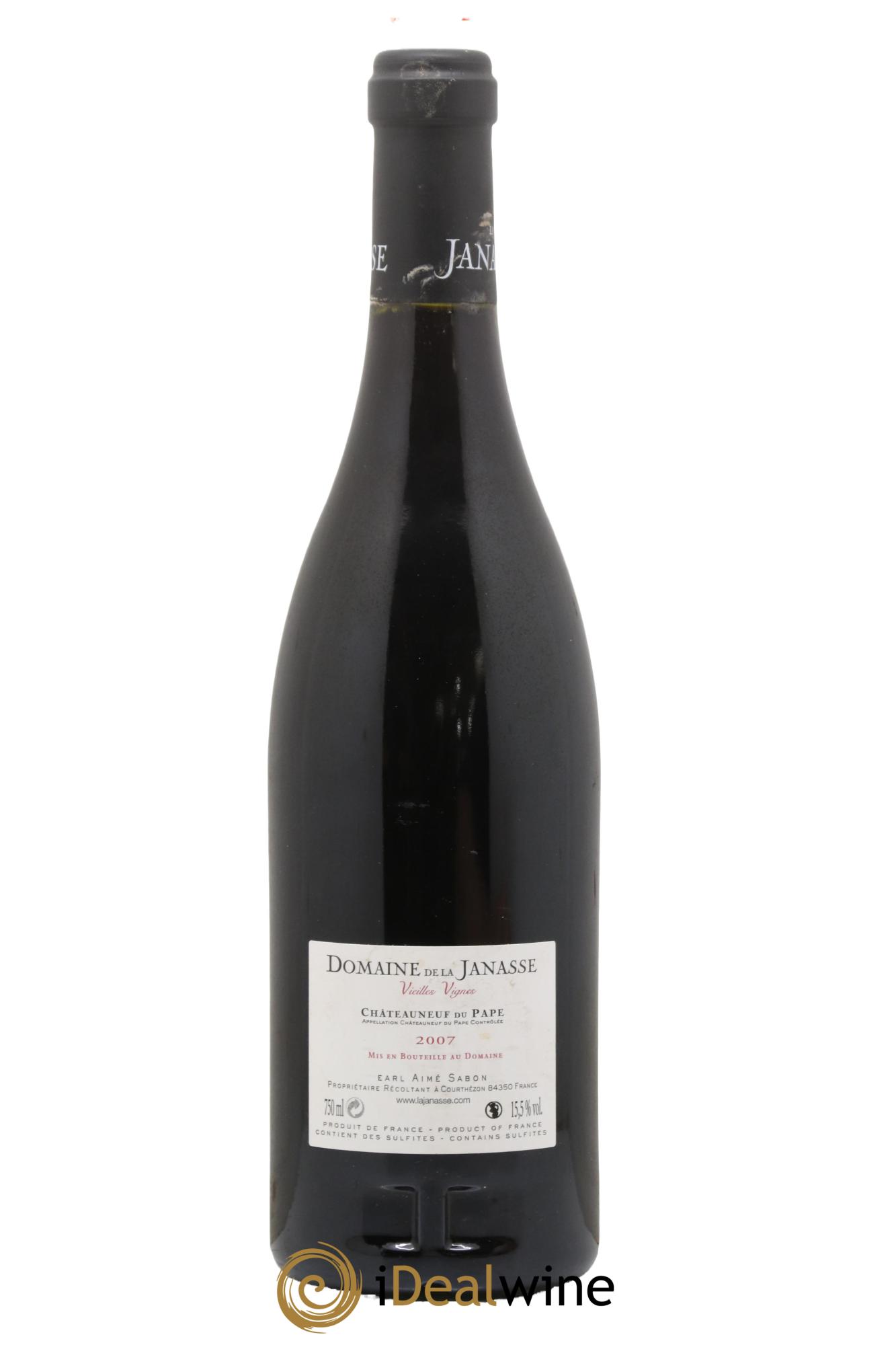 Châteauneuf-du-Pape Cuvée Vieilles Vignes La Janasse (Domaine de) 2007 - Lot de 1 bouteille - 1