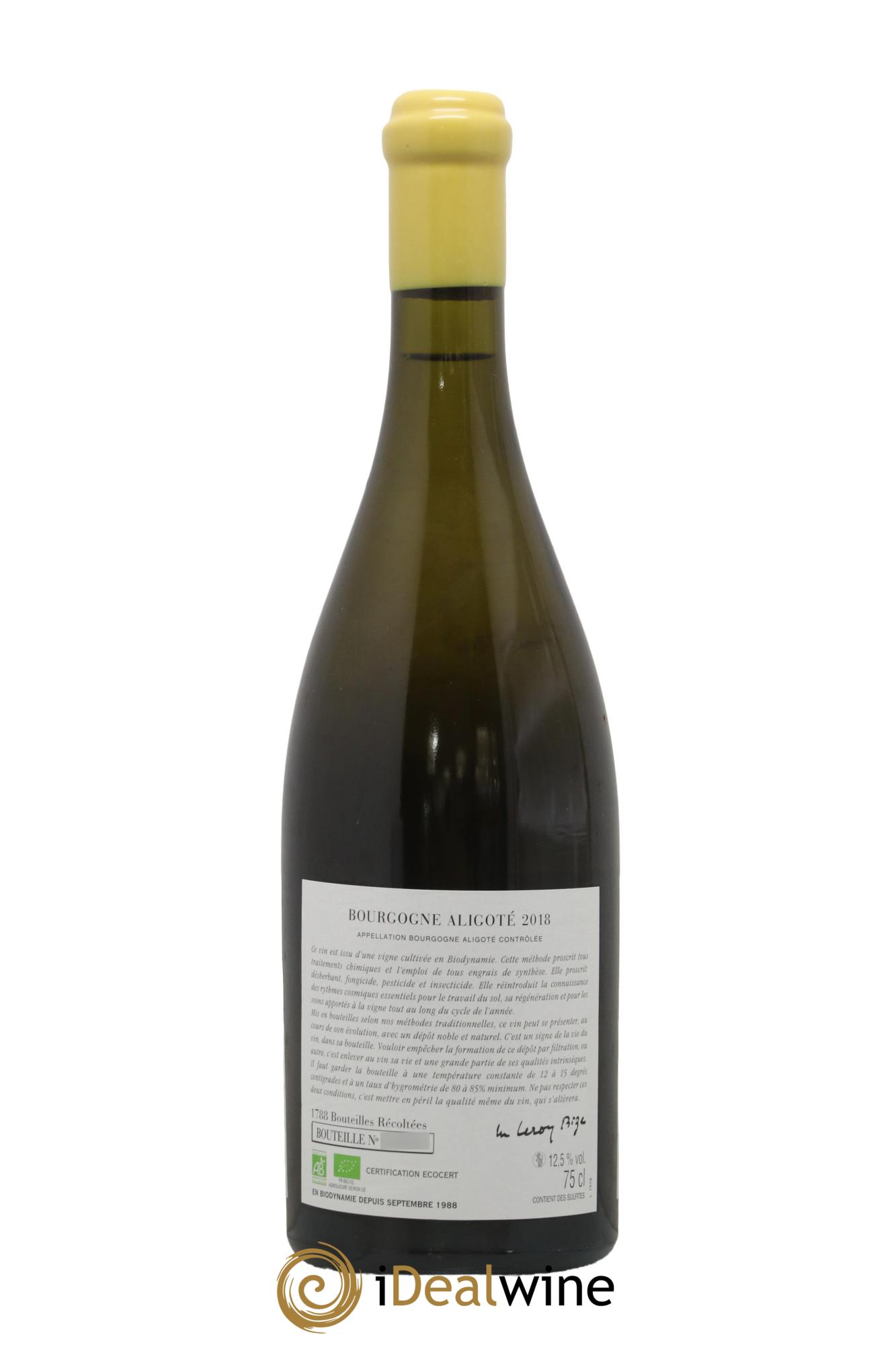 Bourgogne Aligoté Sous Chatelet d'Auvenay (Domaine) 2018 - Lot de 1 bouteille - 1