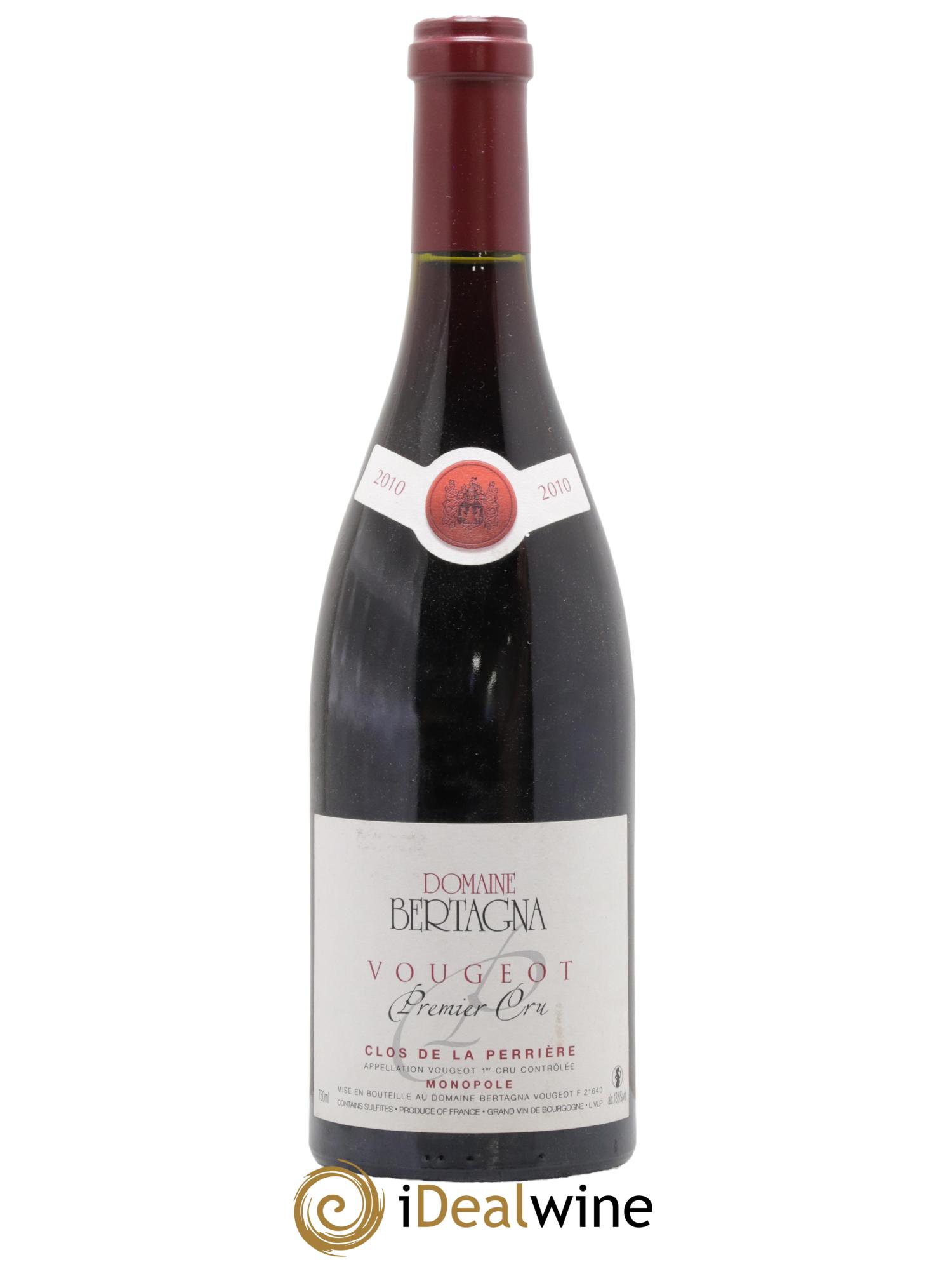 Vougeot 1er Cru Clos de La Perrière Monopole Bertagna 2010 - Lot de 1 bouteille - 0