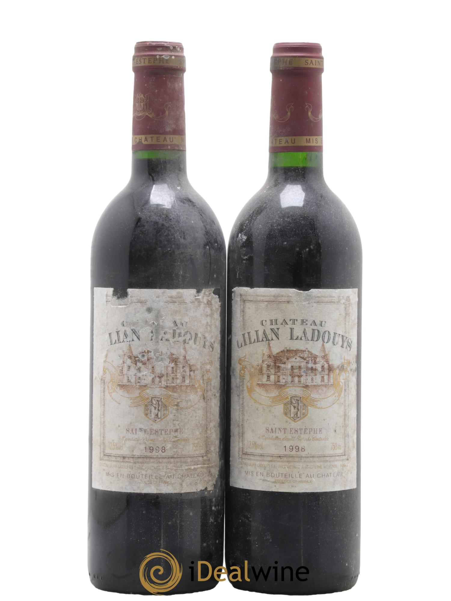 Château Lilian Ladouys Cru Bourgeois 1998 - Lot de 2 bouteilles - 0