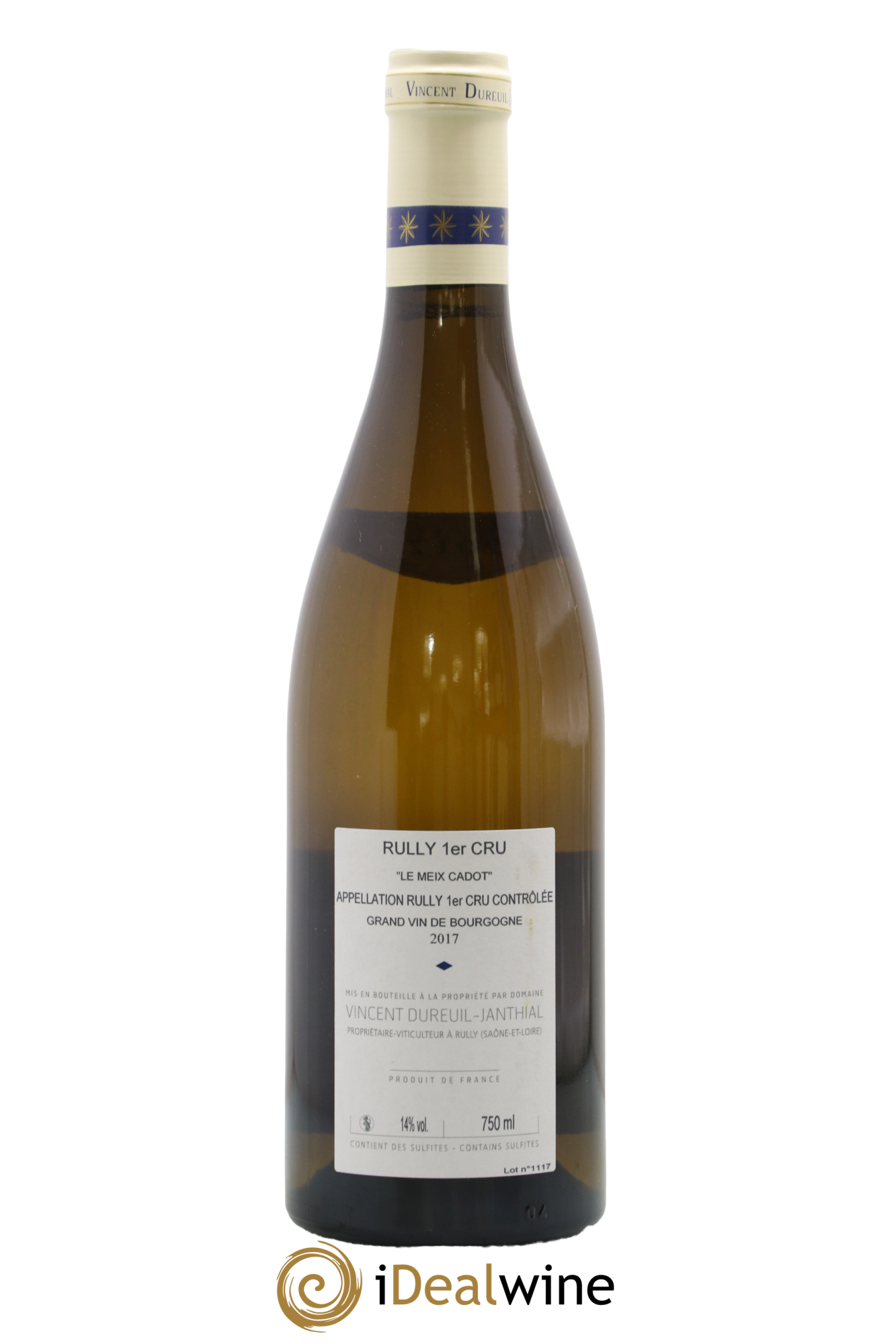 Rully 1er Cru Le Meix Cadot Vieilles Vignes Vincent Dureuil-Janthial 2017 - Lot de 1 bouteille - 1