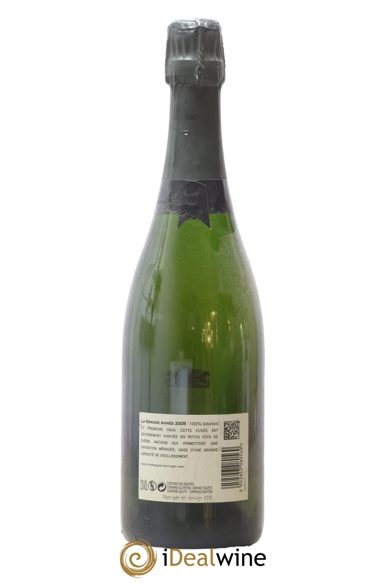 Grande Année Brut Bollinger 2005 - Posten von 1 Flasche - 1