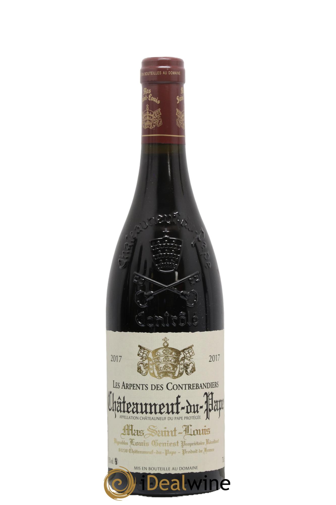 Châteauneuf-du-Pape Les Arpents des Contrebandiers Mas Saint-Louis 2017 - Lot de 1 bouteille - 0