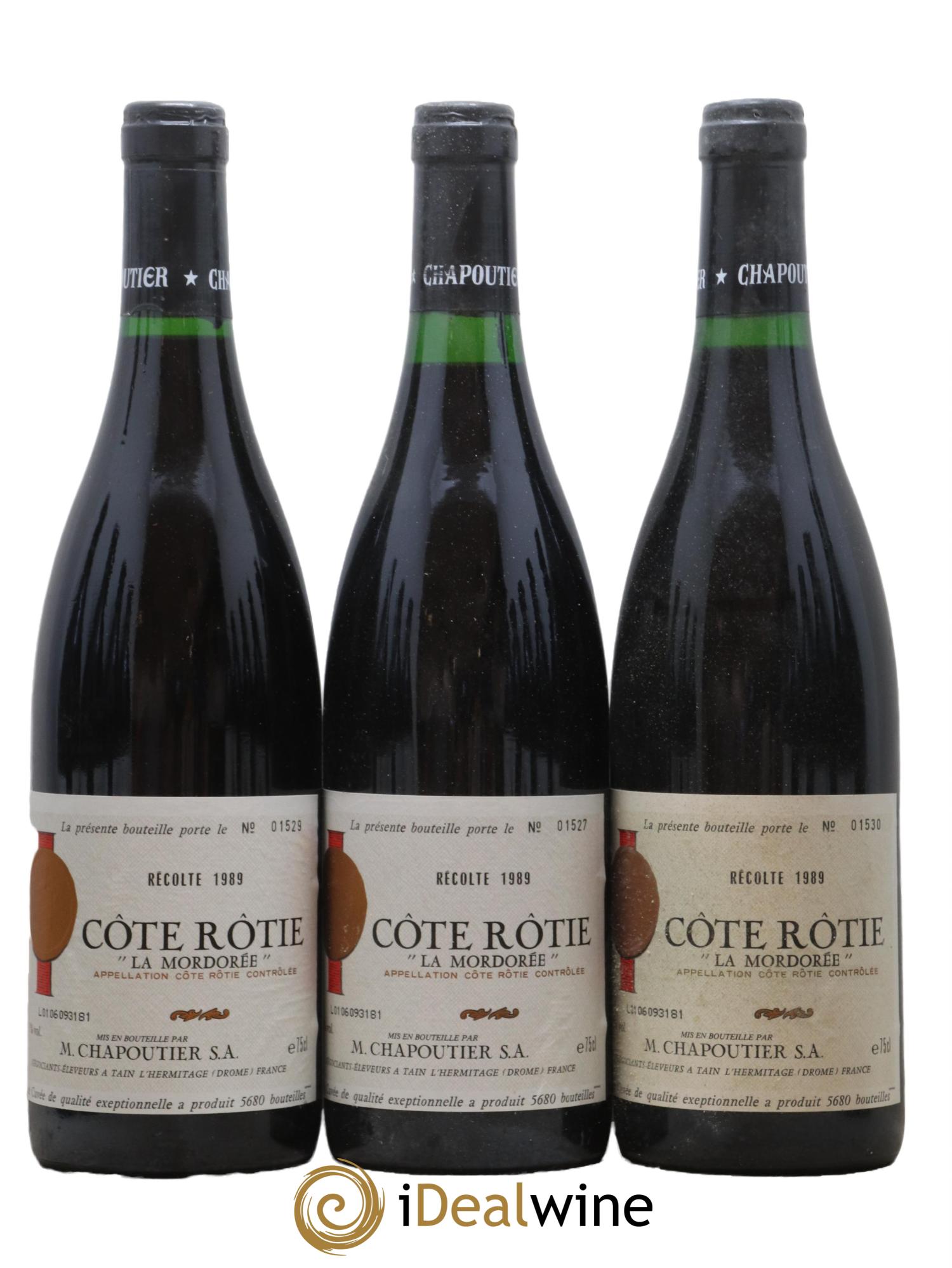 Côte-Rôtie La Mordorée Chapoutier 1989 - Posten von 12 Flaschen - 1