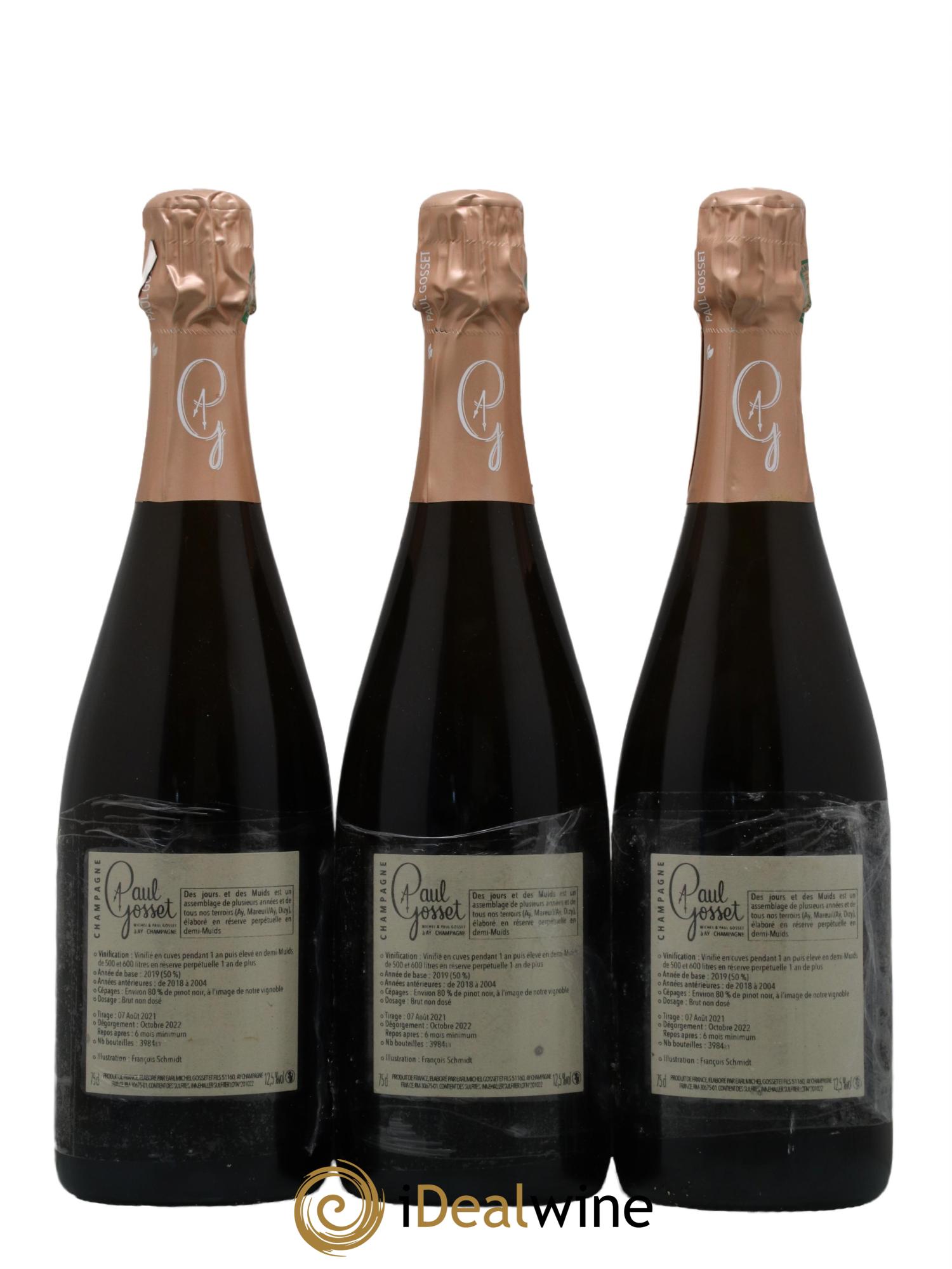 Des Jours et Des Muids Paul Gosset - Lot de 3 bouteilles - 1
