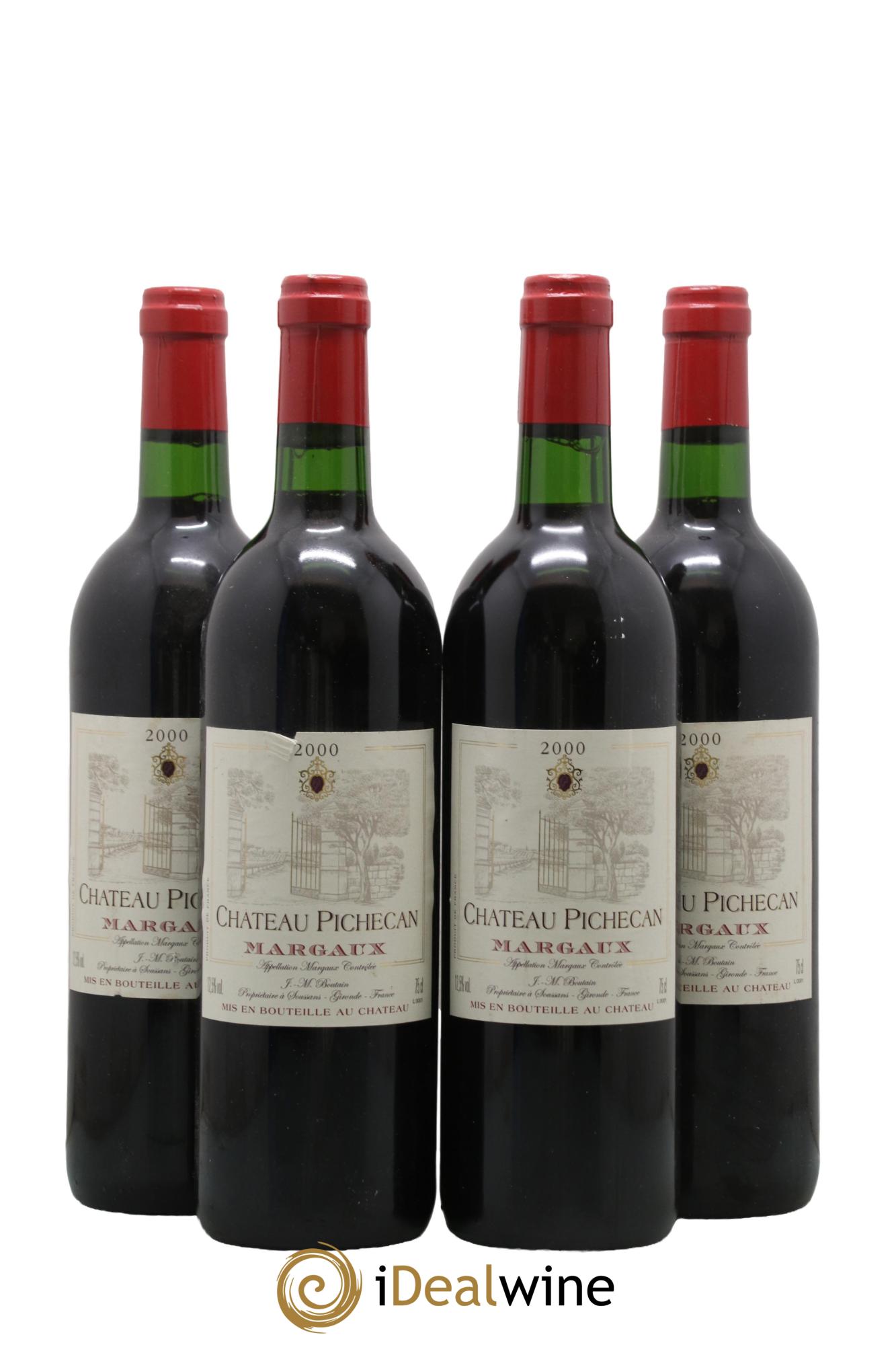 Margaux Château Pichecan 2000 - Posten von 4 Flaschen - 0
