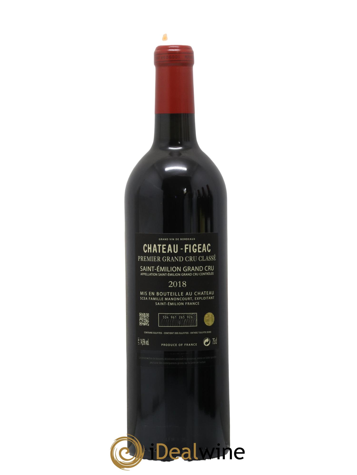 Château Figeac 1er Grand Cru Classé A  2018 - Lot of 1 bottle - 1