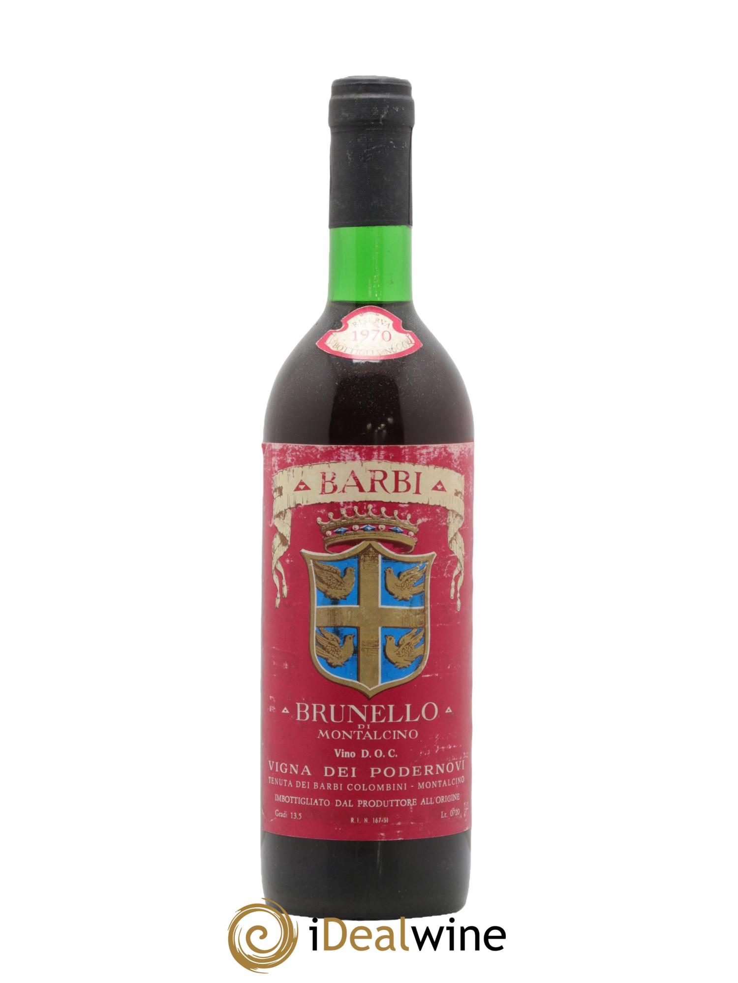 Brunello di Montalcino Riserva Vigna dei Podernovi Fattoria dei Barbi 1970 - Lotto di 1 bottiglia - 0