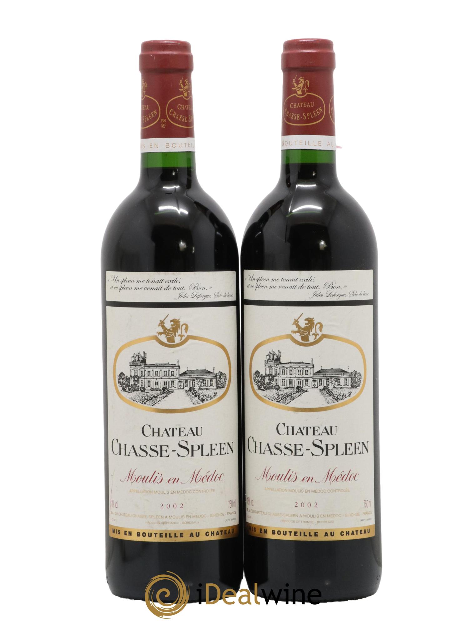 Château Chasse Spleen 2002 - Lot de 2 bouteilles - 0