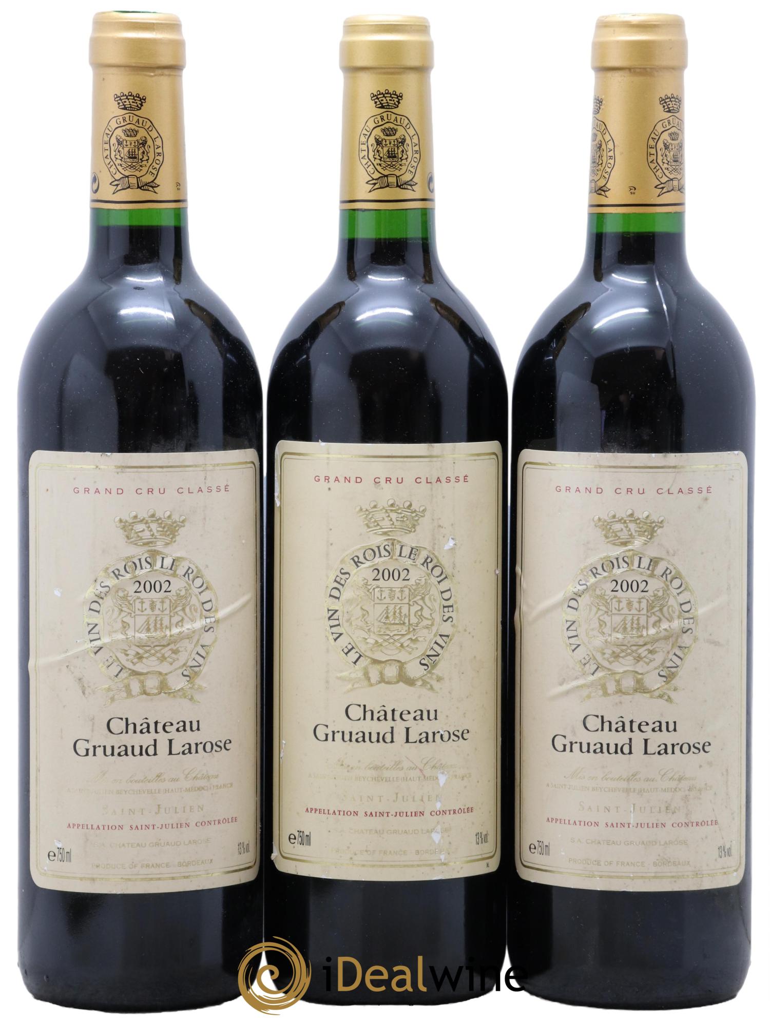 Château Gruaud Larose 2ème Grand Cru Classé 2002 - Lot de 3 bouteilles - 0