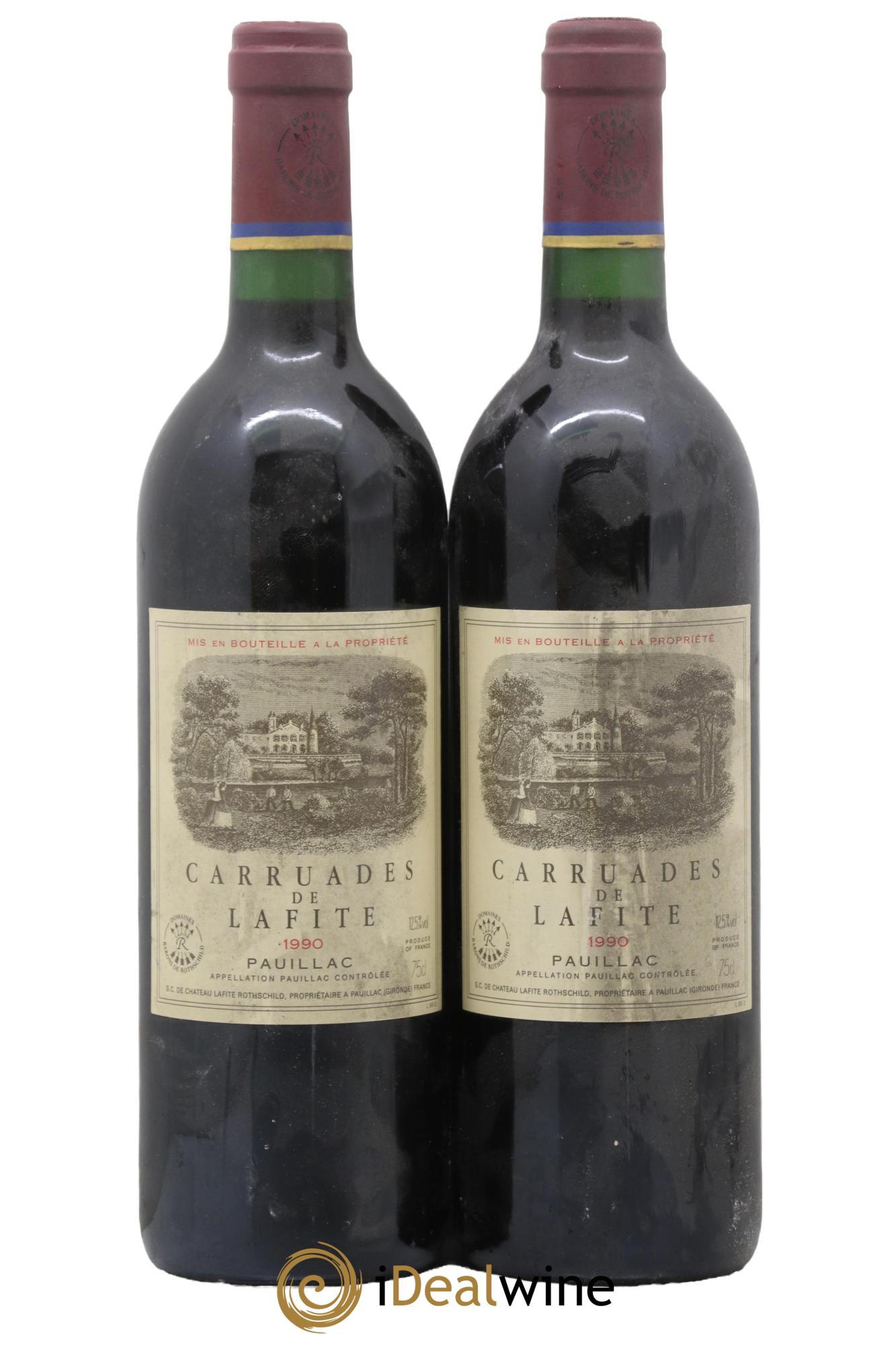 Carruades de Lafite Rothschild Second Vin 1990 - Lot de 2 bouteilles - 0