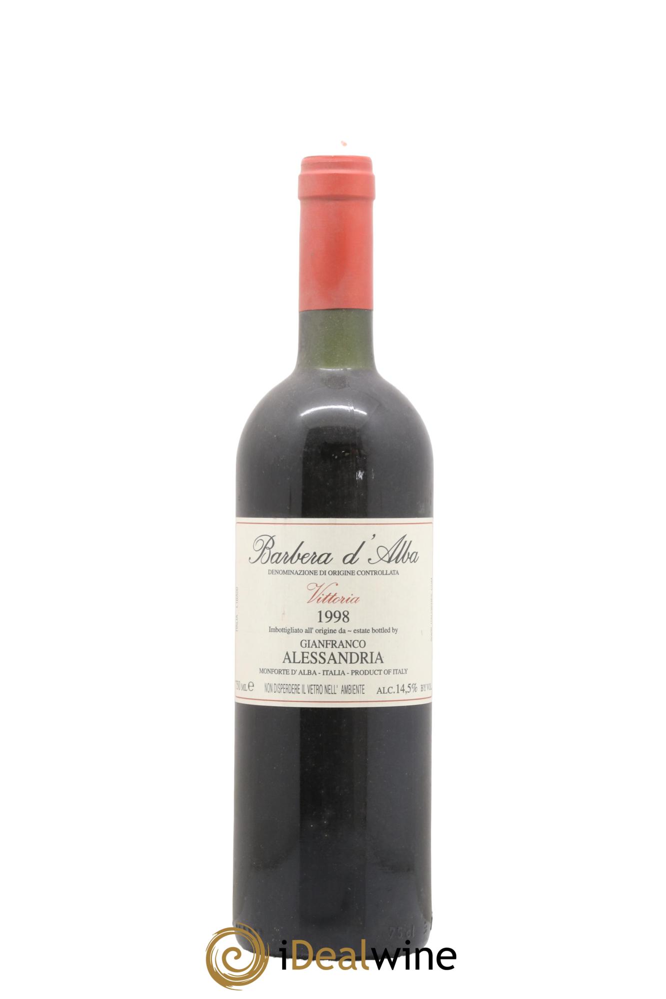 Barbera d'Alba DOC Vittoria Gianfra,co Alessandria 1998 - Lot de 1 bouteille - 0