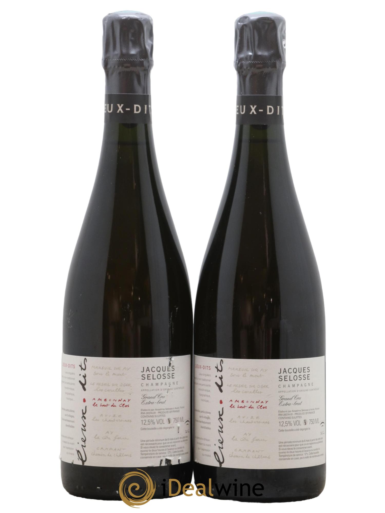Ambonnay Le Bout du Clos Grand Cru Extra-Brut Jacques Selosse - Lot de 2 bouteilles - 0