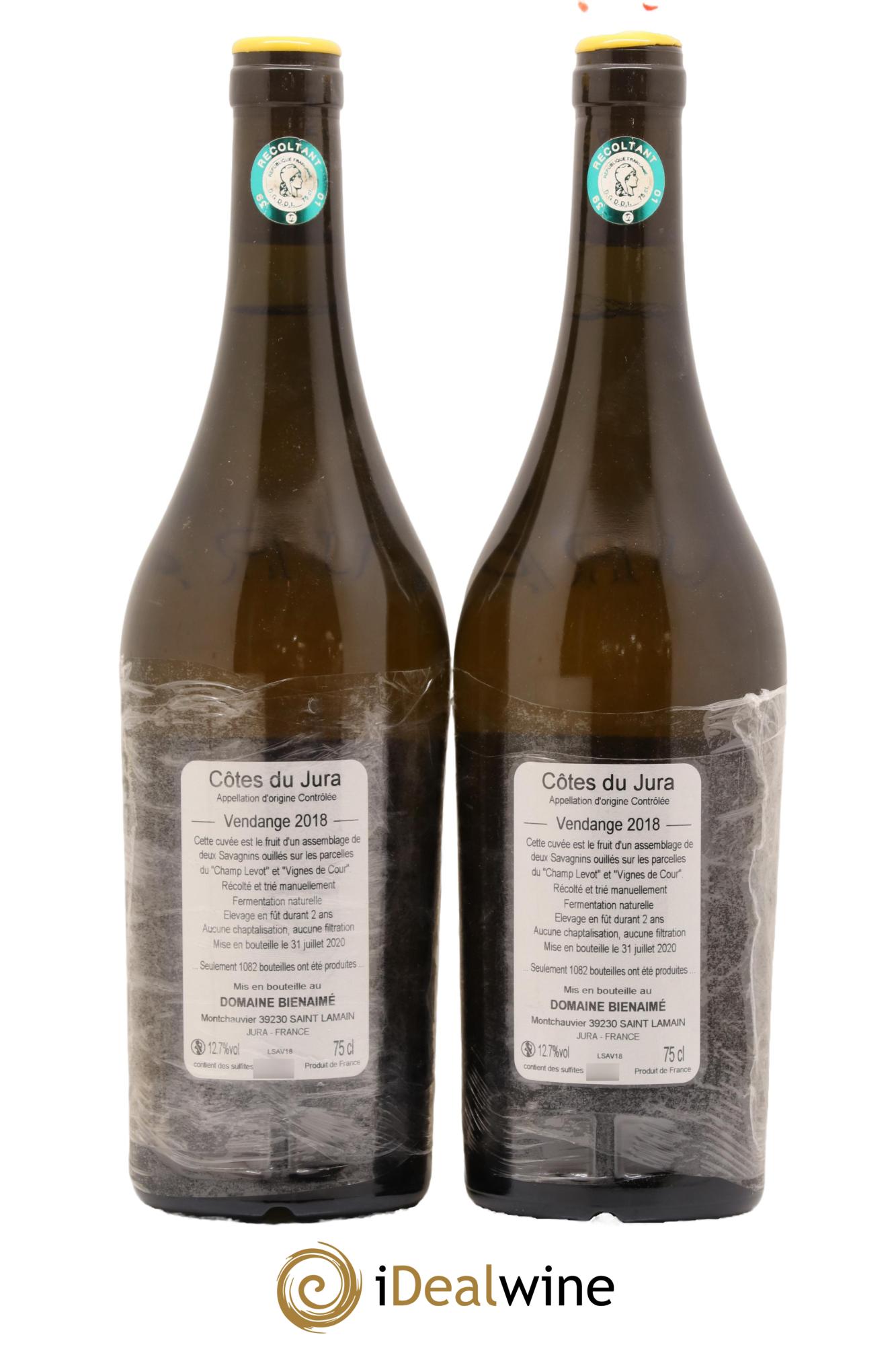 Côtes du Jura Savagnin Bruno Bienaimé 2018 - Lot de 2 bouteilles - 1
