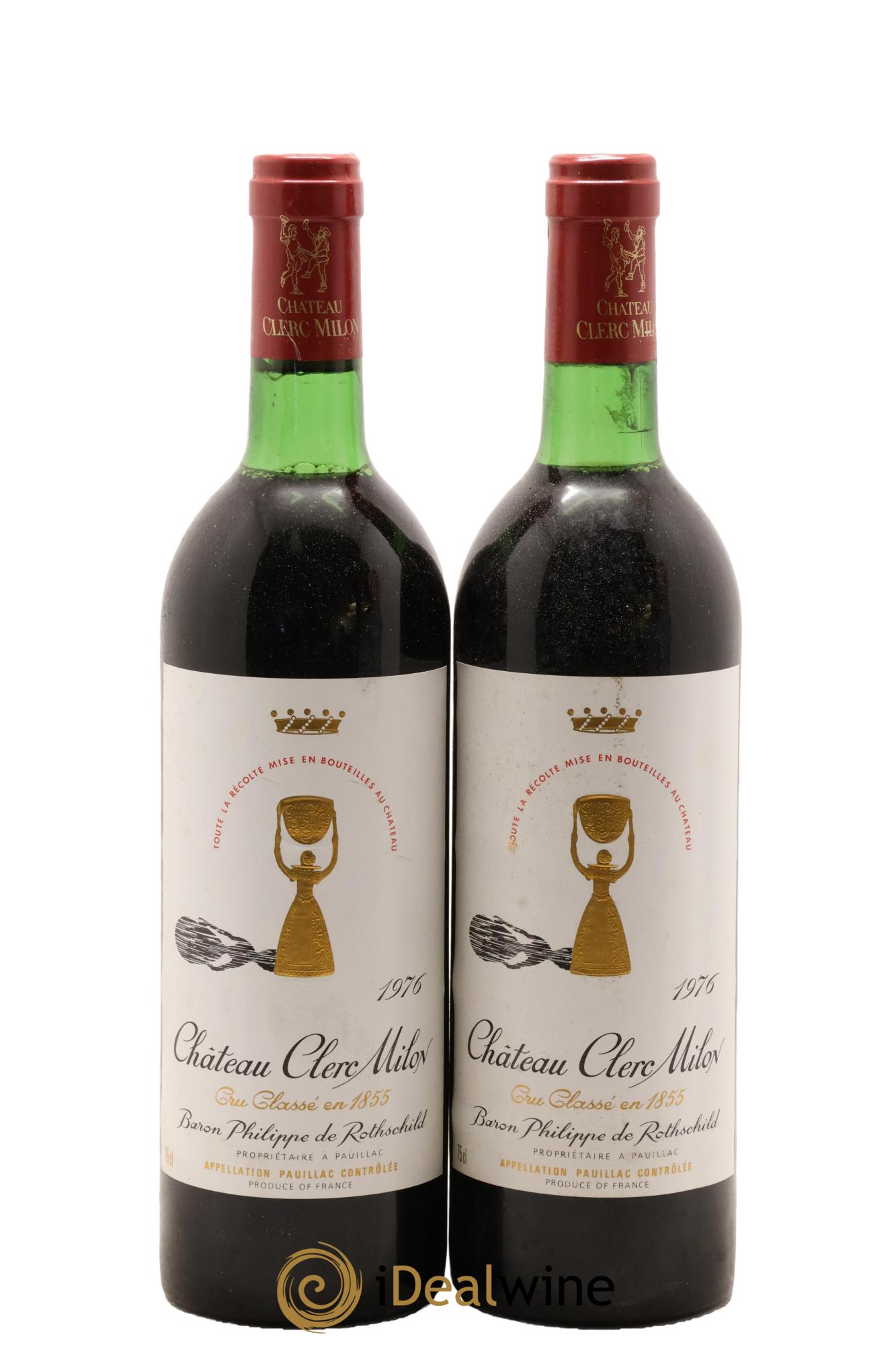 Château Clerc Milon 5ème Grand Cru Classé 1976 - Lot de 2 bouteilles - 0