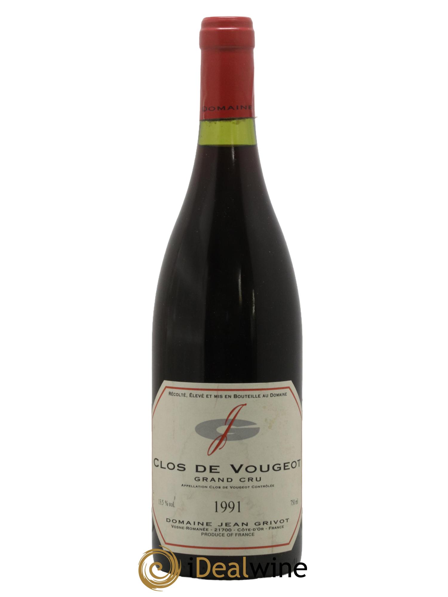 Clos de Vougeot Grand Cru Jean Grivot 1991 - Lot de 1 bouteille - 0