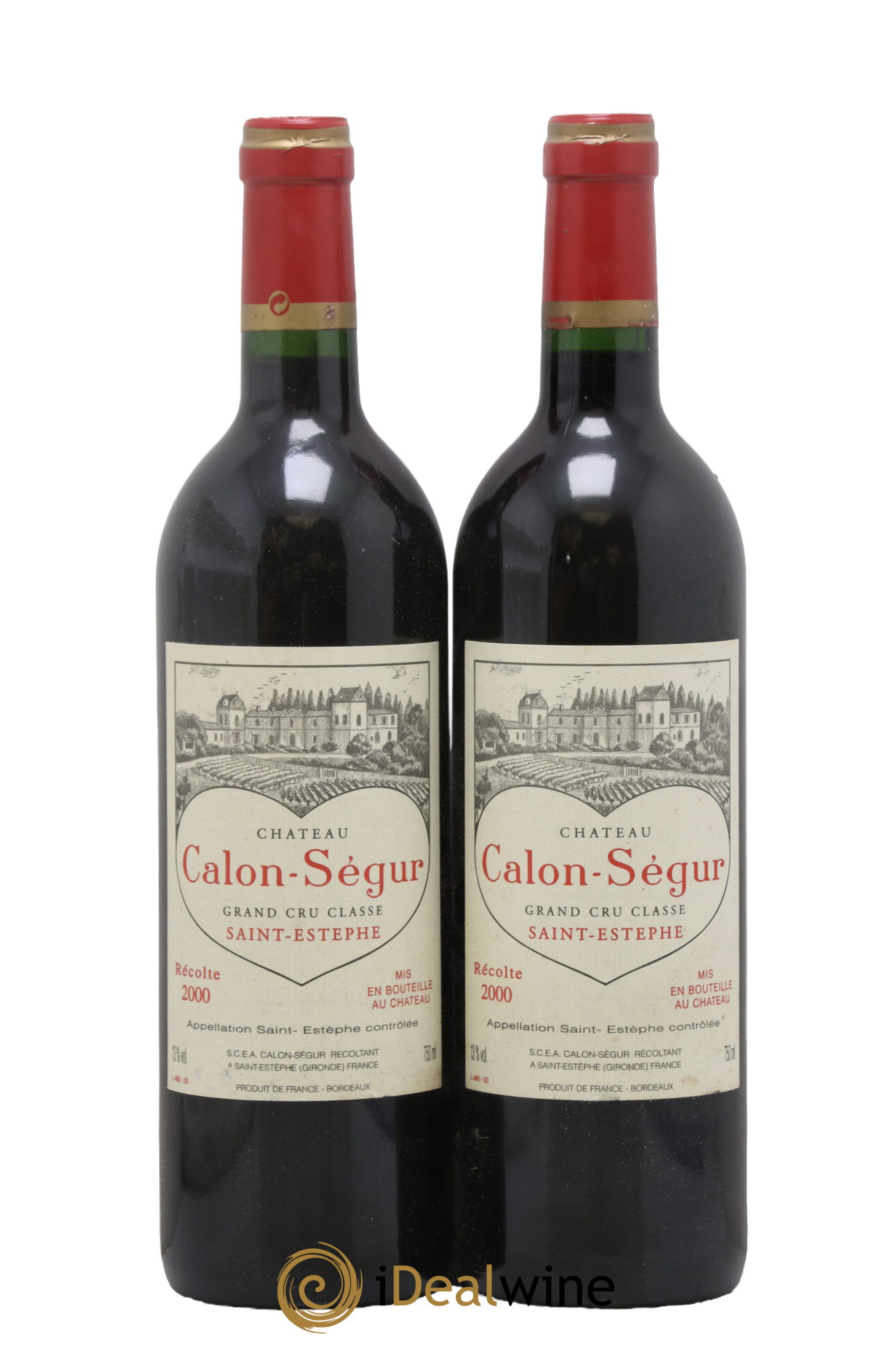 Château Calon Ségur 3ème Grand Cru Classé 2000 - Lotto di 2 bottiglie - 0