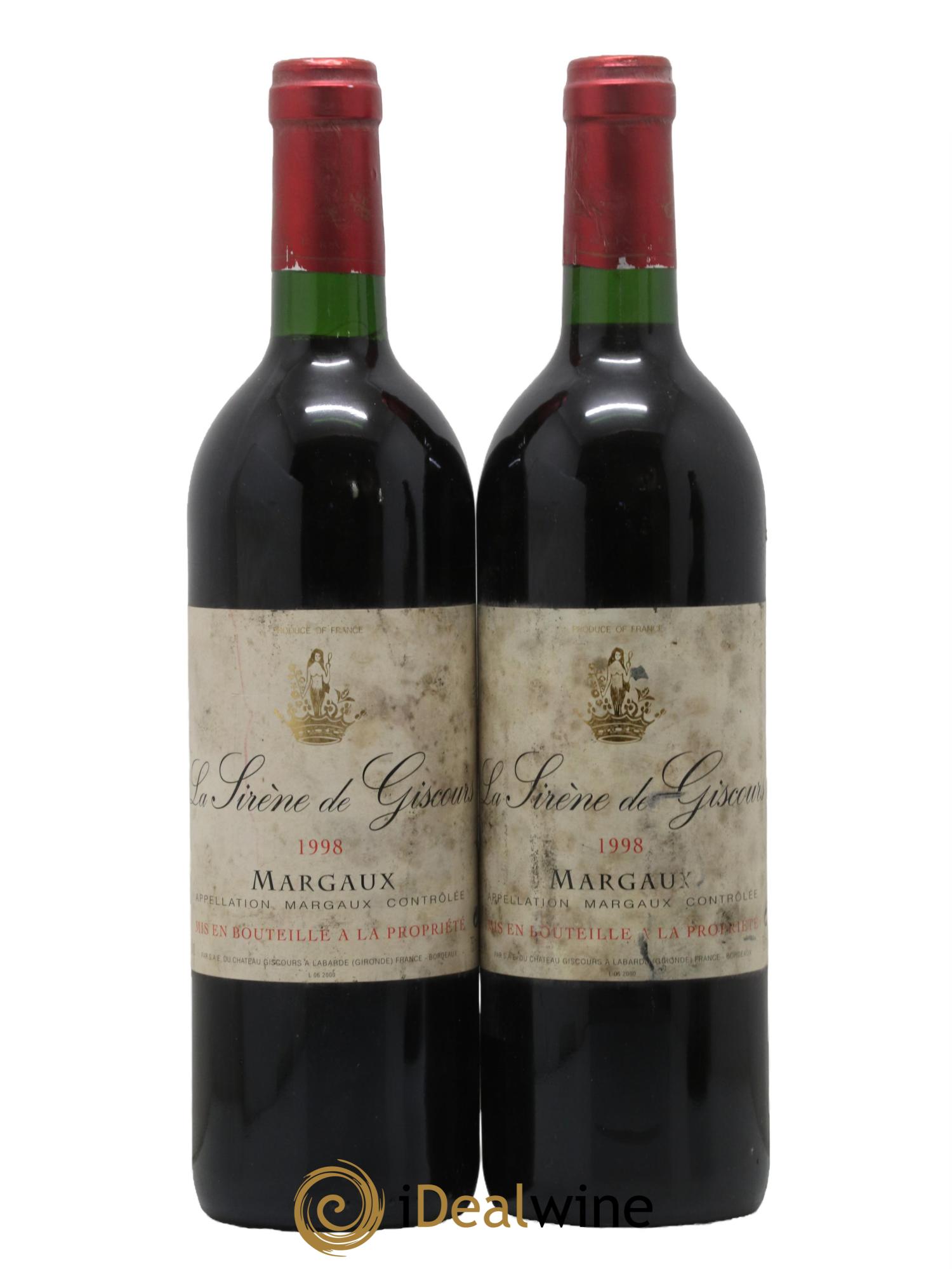 La Sirène de Giscours 1998 - Lot de 2 bouteilles - 0