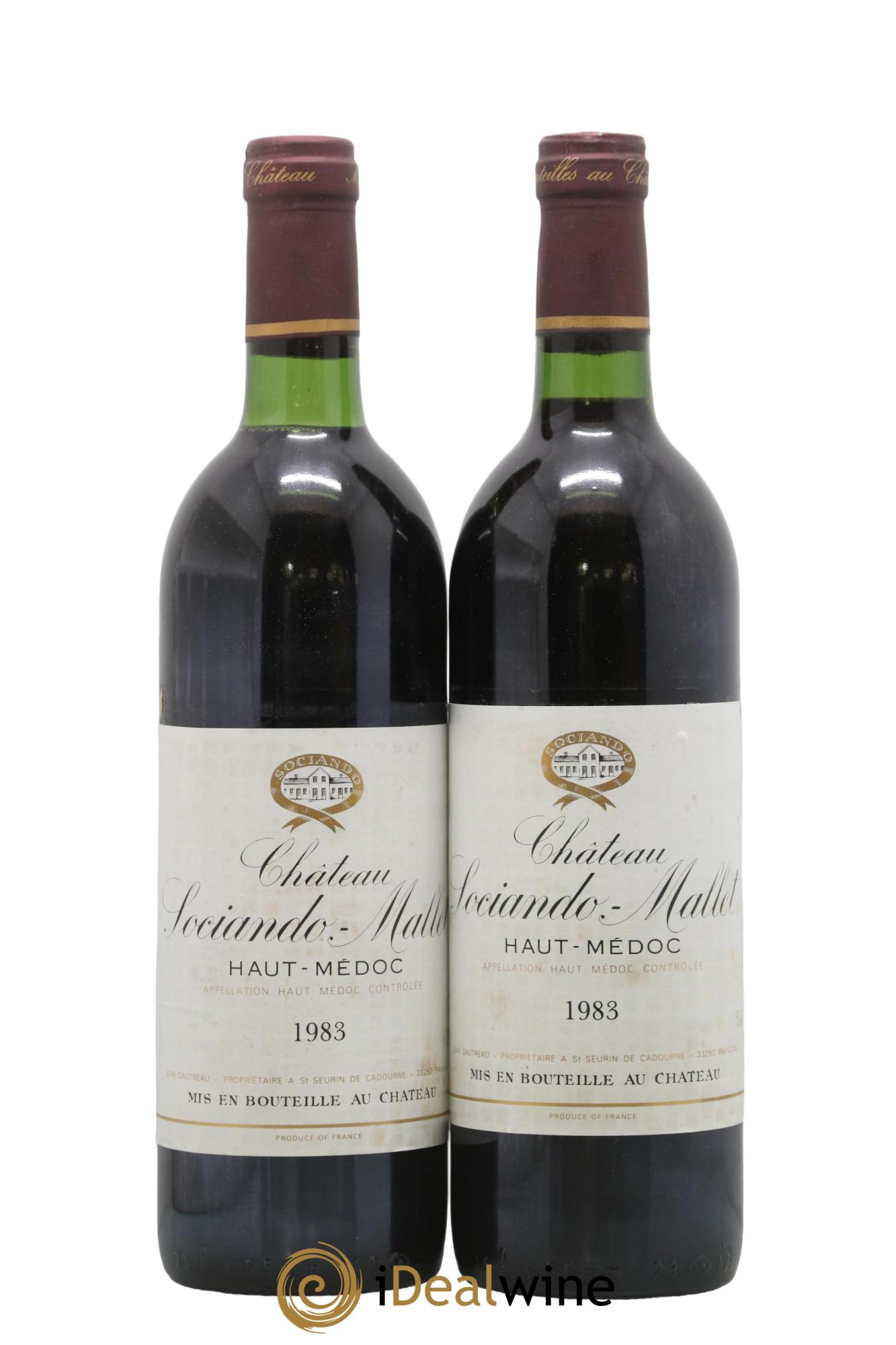 Château Sociando Mallet 1983 - Lot of 2 bottles - 0
