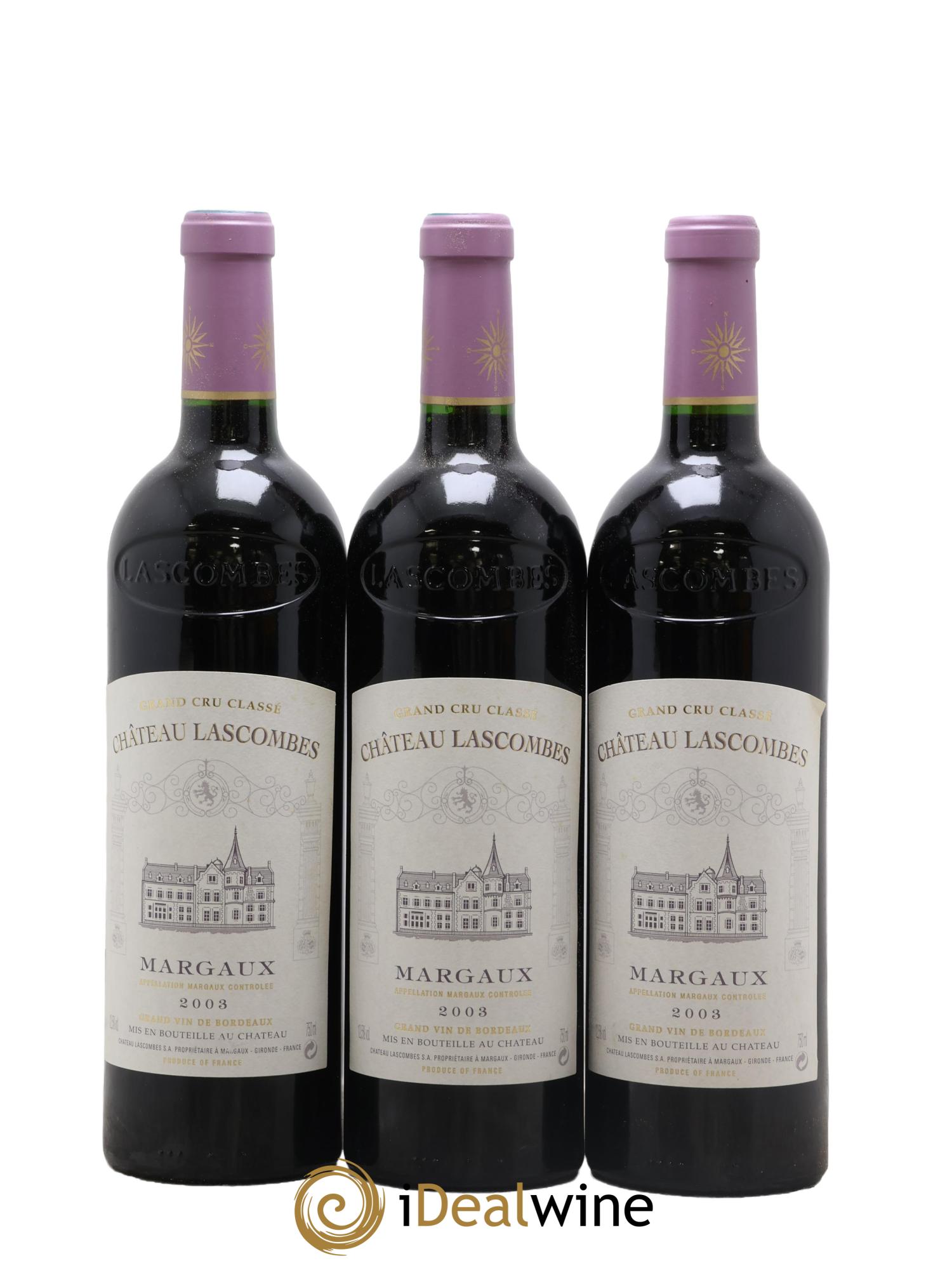 Château Lascombes 2ème Grand Cru Classé 2003 - Posten von 3 Flaschen - 0