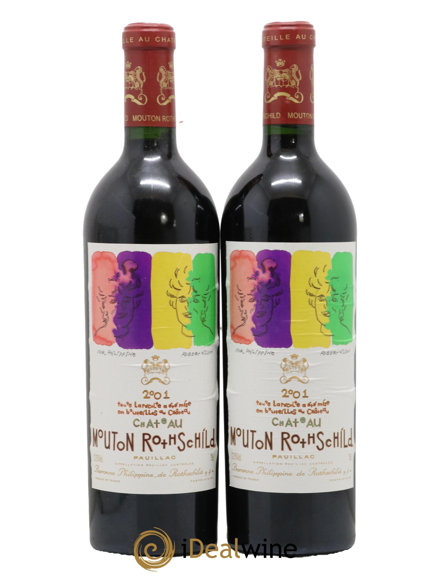 Château Mouton Rothschild 1er Grand Cru Classé 2001 - Lot de 2 bouteilles - 0