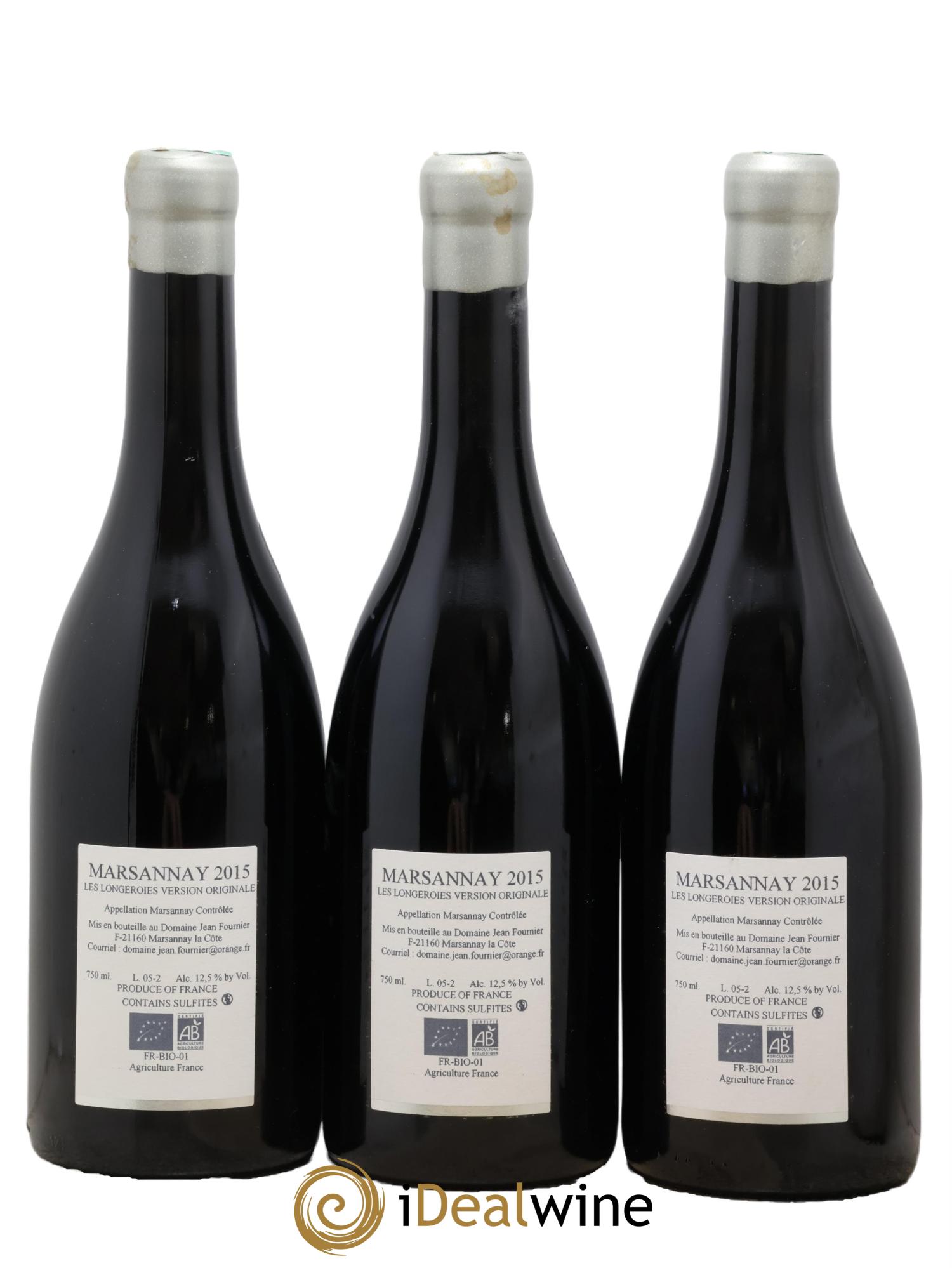 Marsannay Les Longeroies Jean Fournier (Domaine) 2015 - Lotto di 3 bottiglie - 1