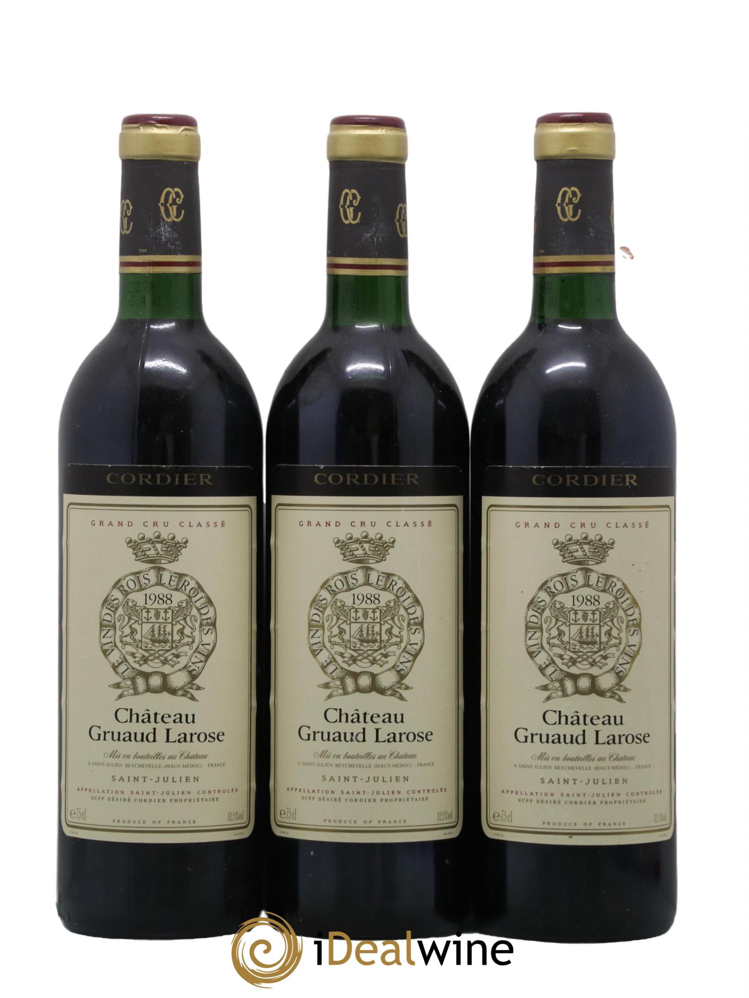 Château Gruaud Larose 2ème Grand Cru Classé 1988 - Lot de 3 bouteilles - 0