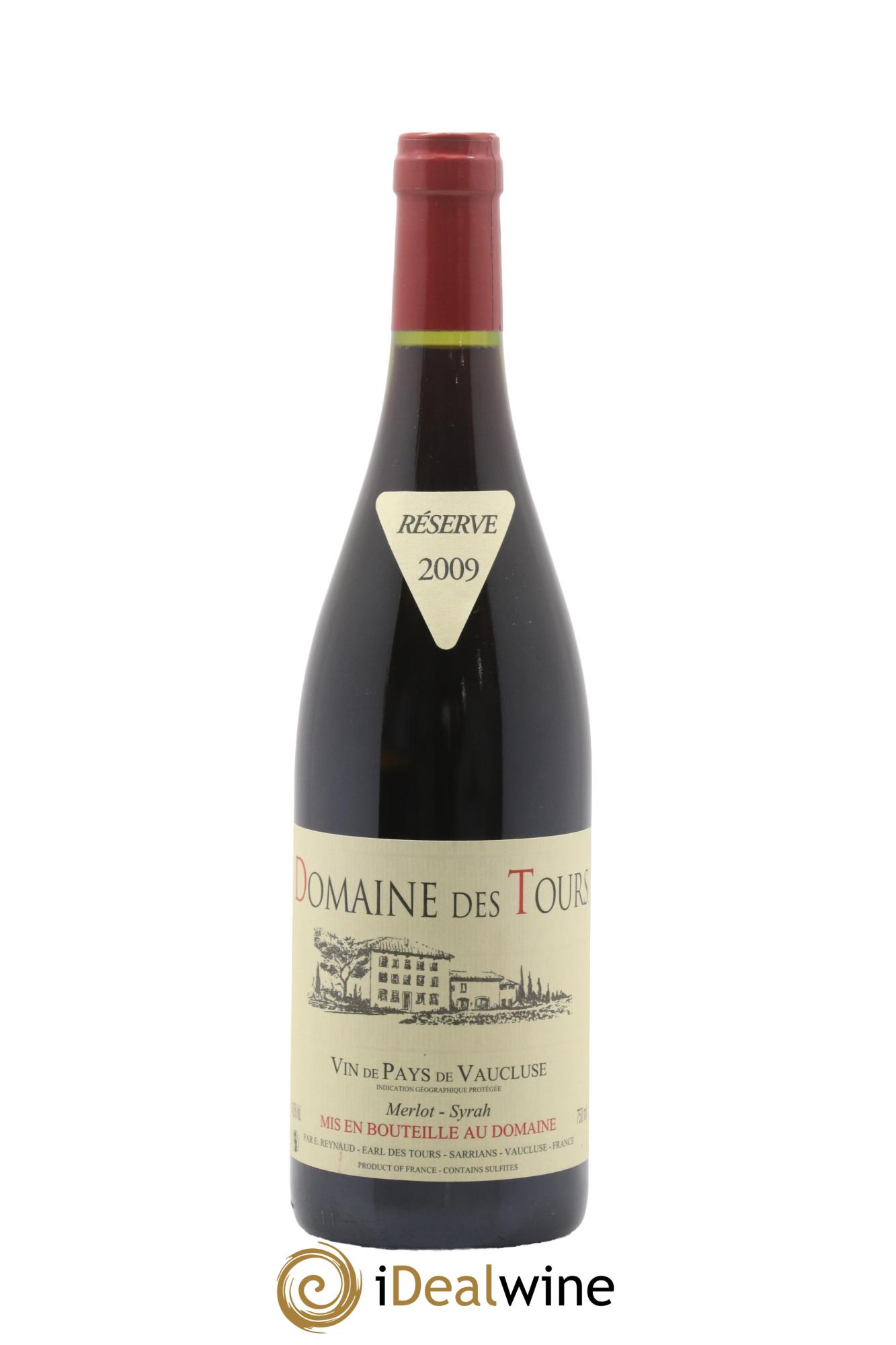 Vaucluse Domaine des Tours Merlot-Syrah Emmanuel Reynaud 2009 - Lot de 1 bouteille - 0