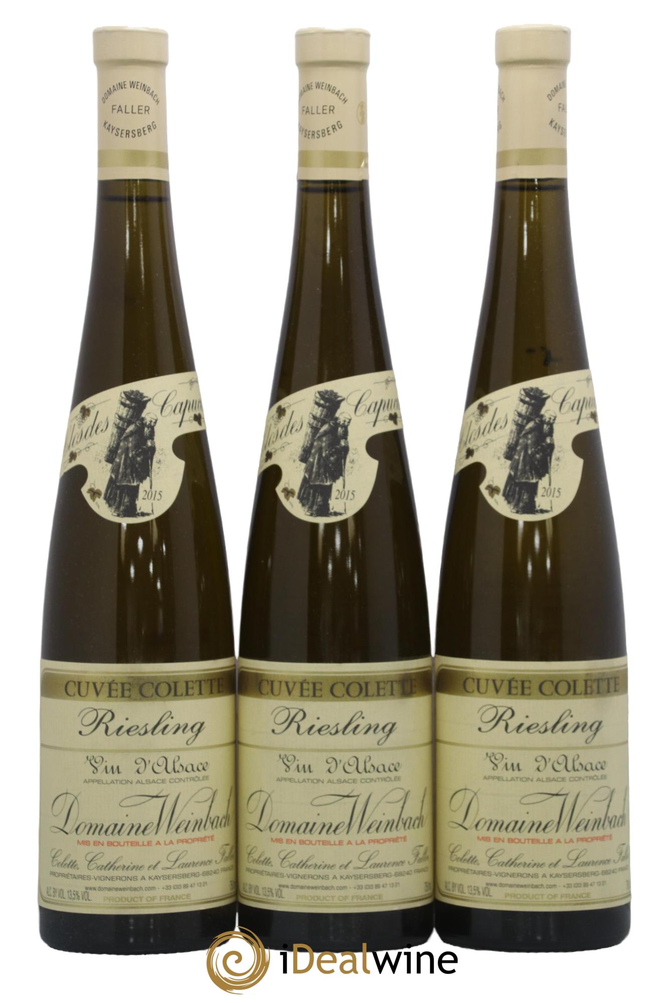 Alsace Riesling Cuvée Colette Weinbach (Domaine) 2015 - Lot de 3 bouteilles - 0