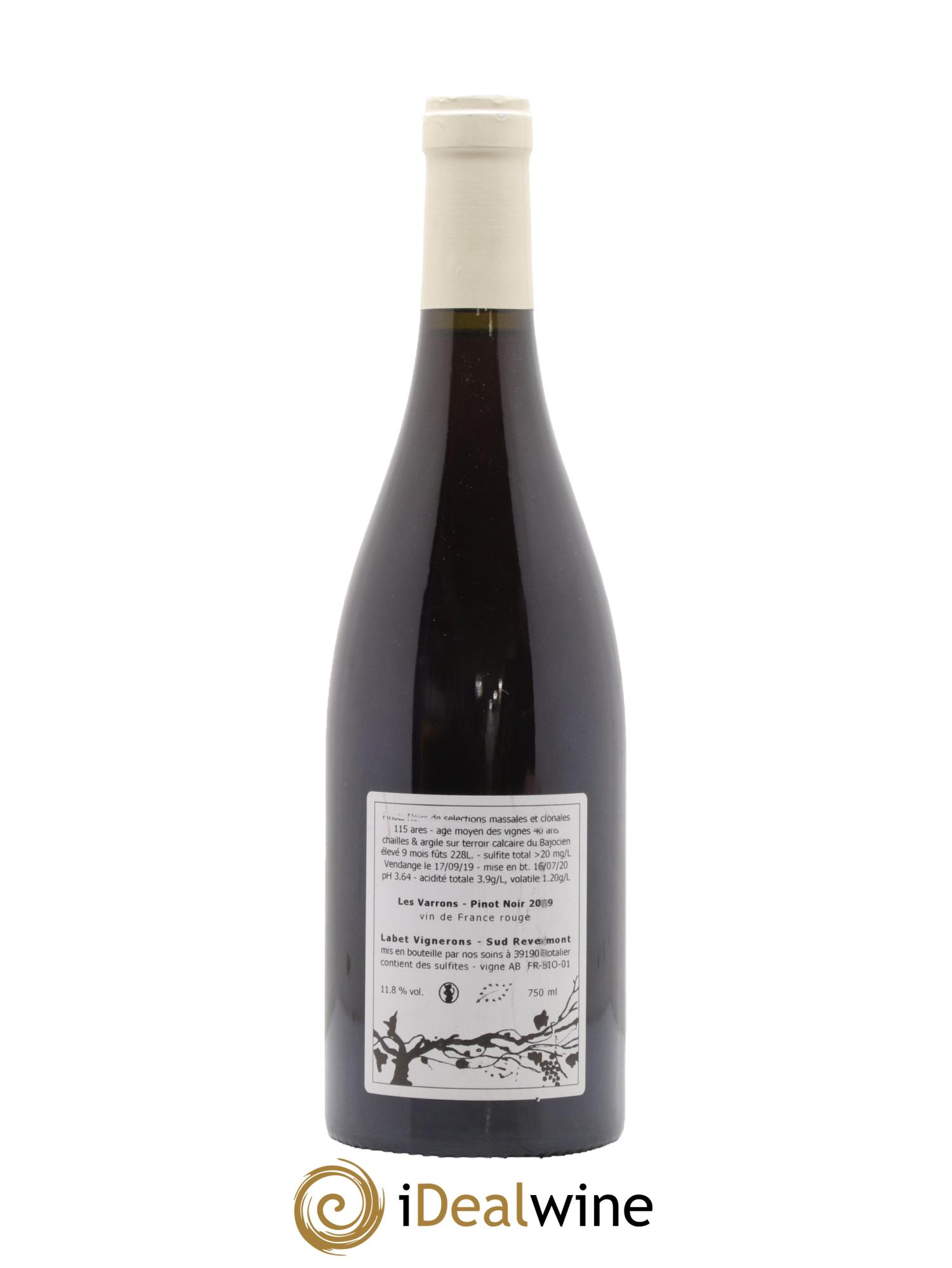 Côtes du Jura Pinot Noir Les Varrons Sélection Massale Romain - Julien - Charline Labet 2019 - Lot de 1 bouteille - 1