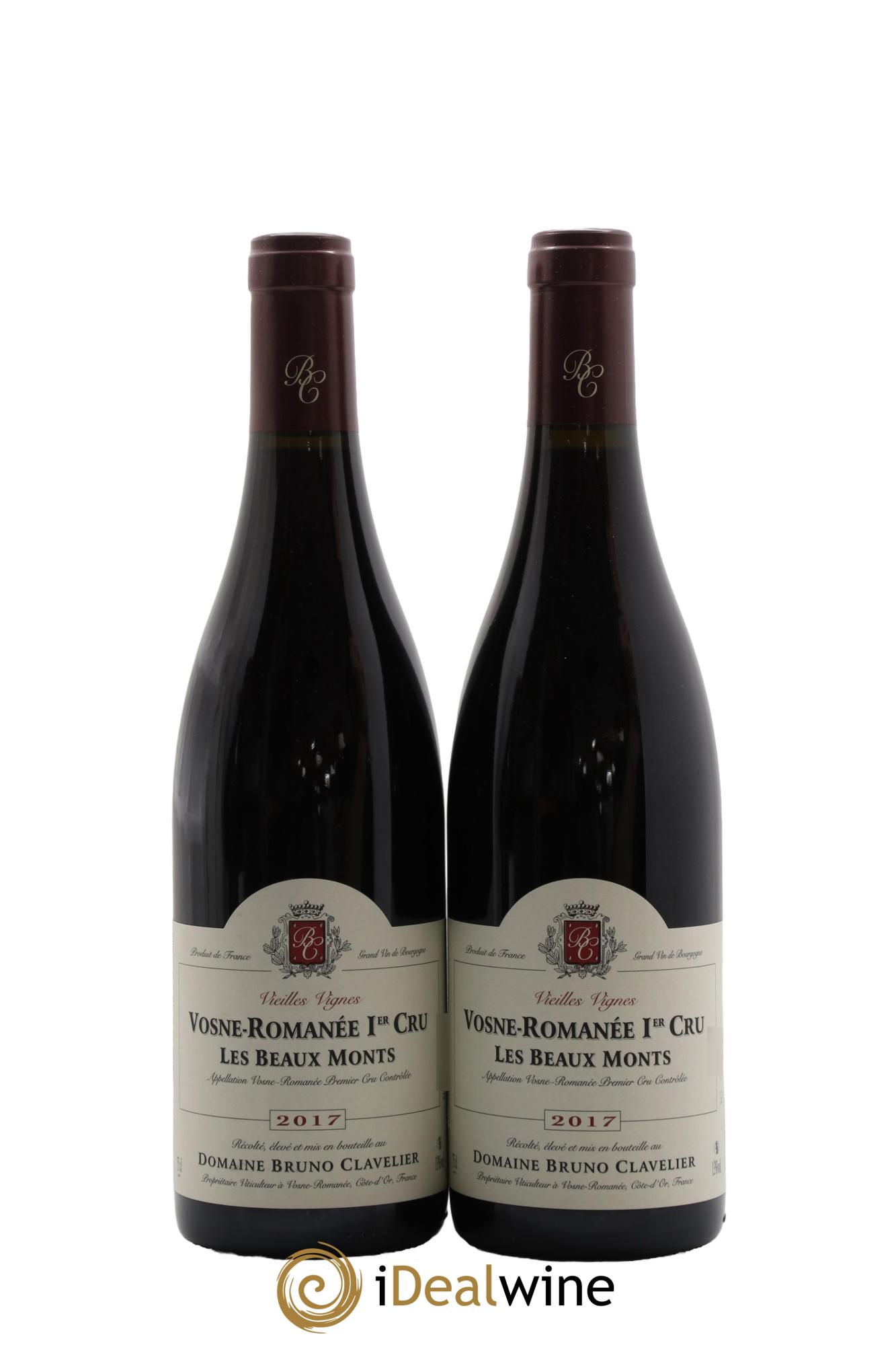 Vosne-Romanée 1er Cru Les Beaux Monts Vieilles vignes Bruno Clavelier 2017 - Lot de 2 bouteilles - 0