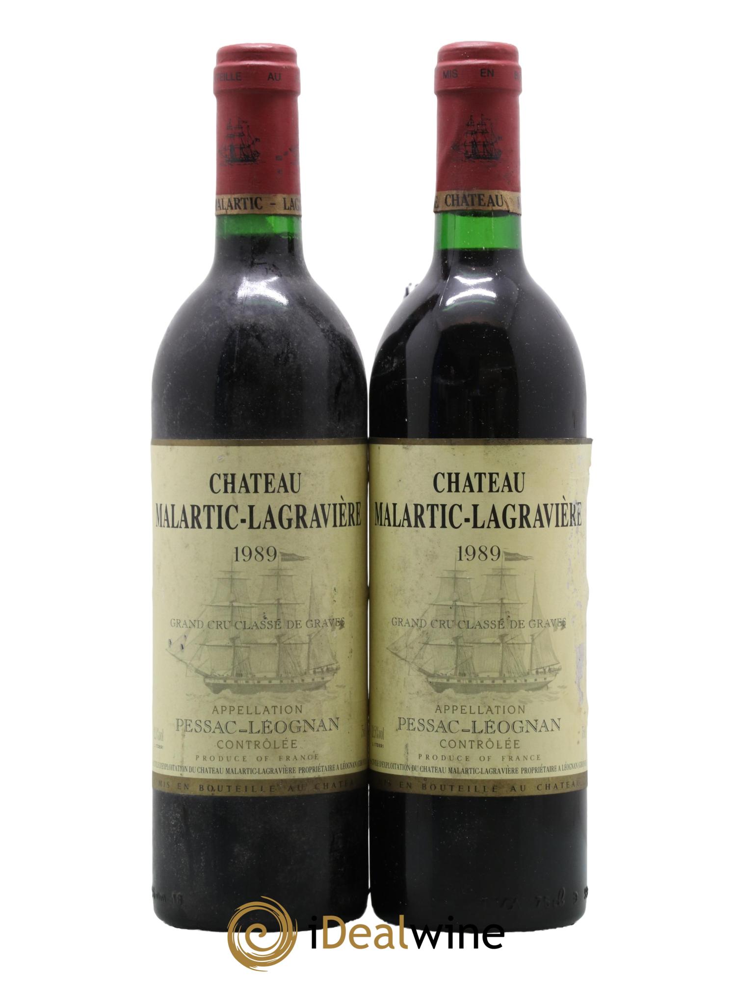 Château Malartic-Lagravière Cru Classé de Graves 1989 - Lot de 2 bouteilles - 0