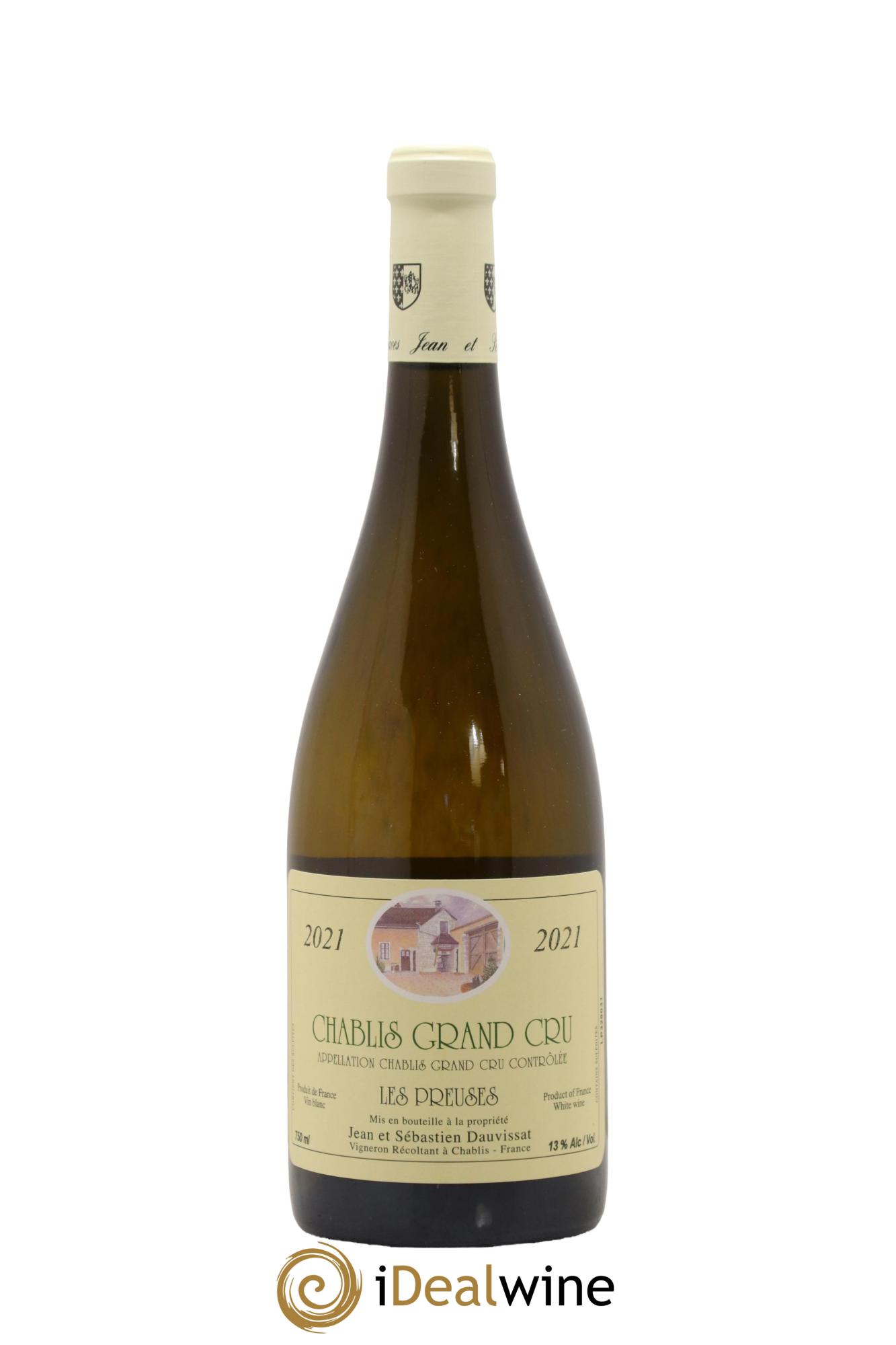Chablis Grand Cru Les Preuses Caves Jean et Sébastien Dauvissat 2021 - Lot de 1 bouteille - 0