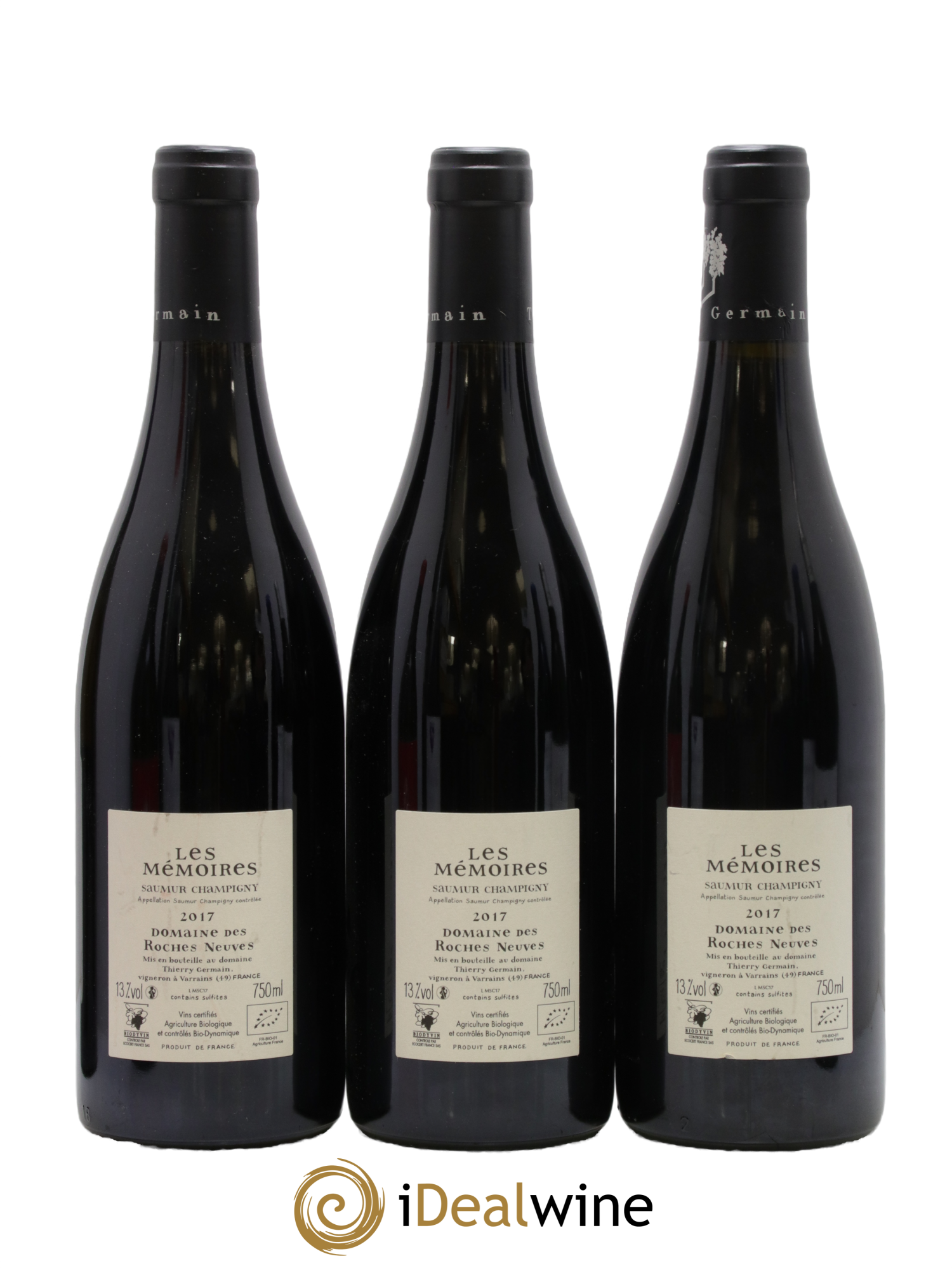 Saumur-Champigny Les Mémoires Domaine des Roches Neuves - Thierry Germain 2017 - Lot de 3 bouteilles - 1
